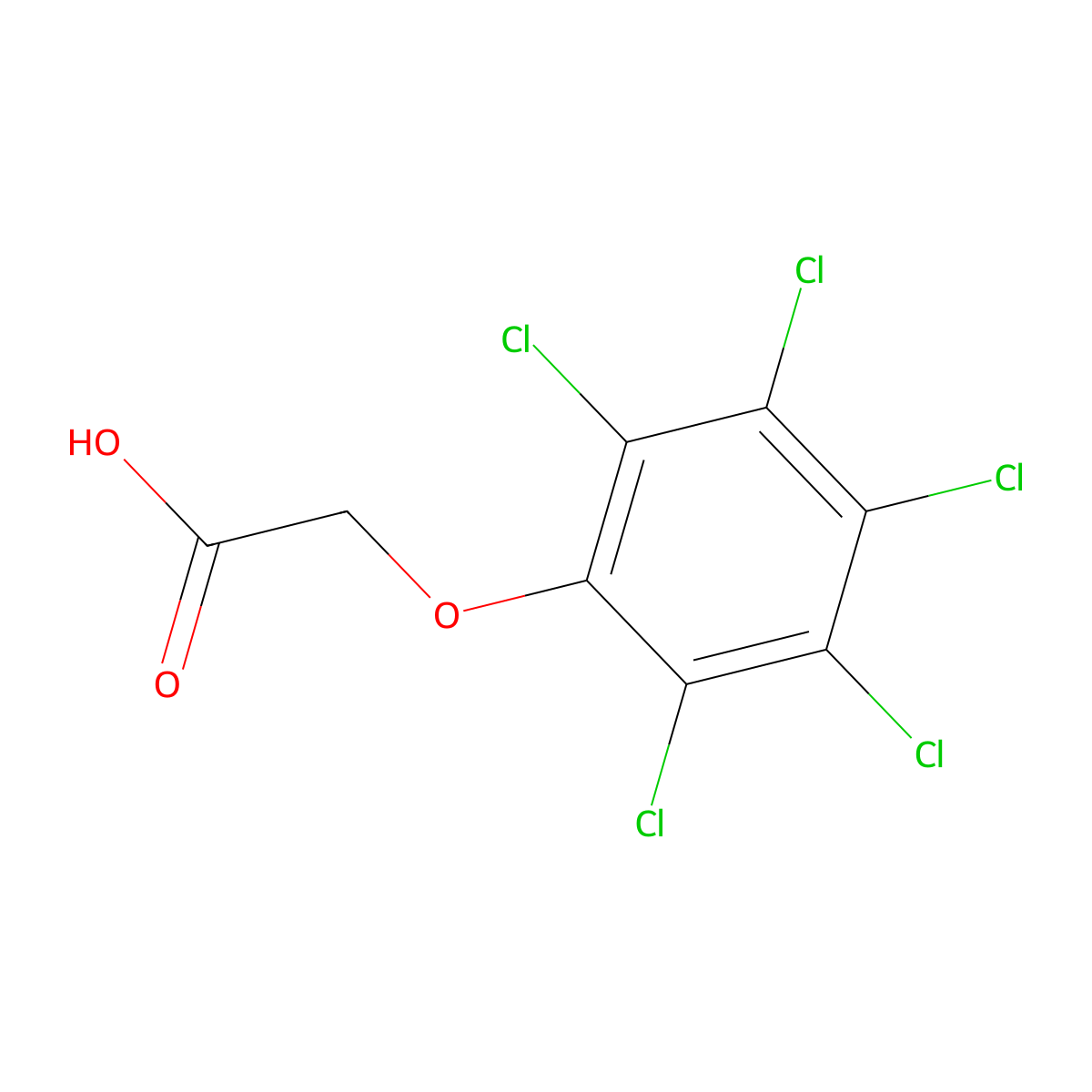 Pentachlorophenoxyacetic acid molecular structure, CAS 2877-14-7