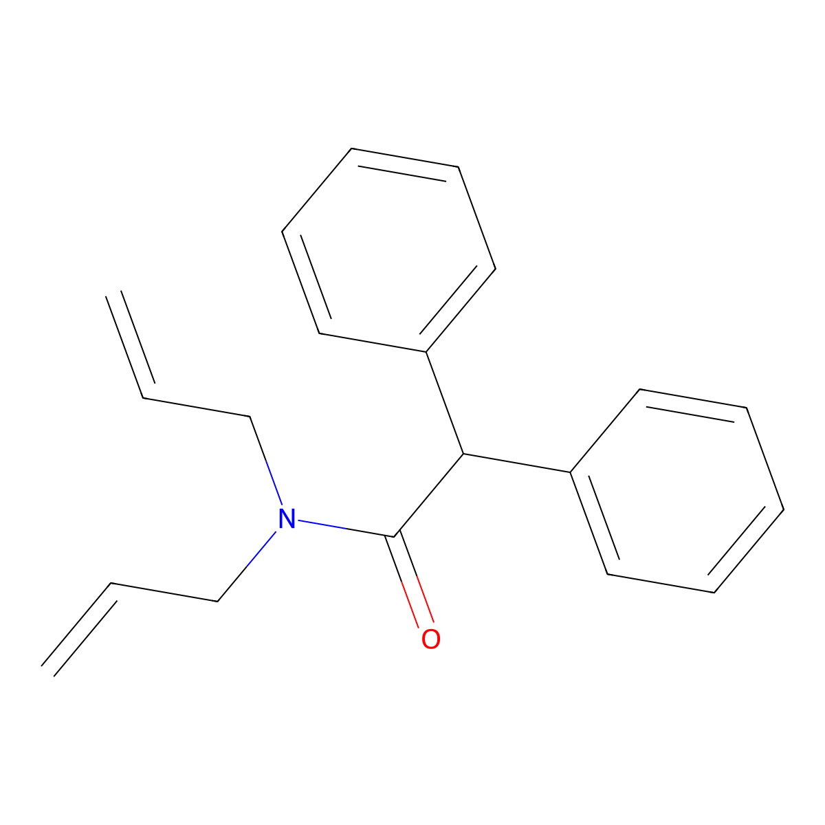2,2-diphenyl-N,N-di(prop-2-en-1-yl)acetamide molecular structure, CAS 2877-31-8