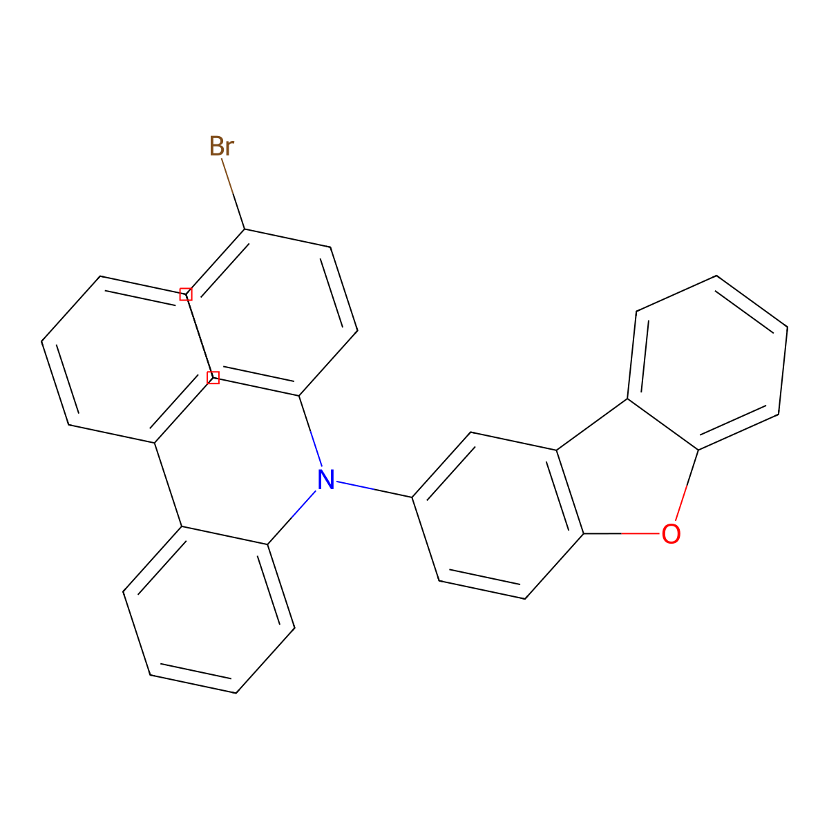 N-[1,1'-Biphenyl]-2-yl-N-(4-bromophenyl)-2-dibenzofuranamine molecular structure, CAS 2877007-92-4