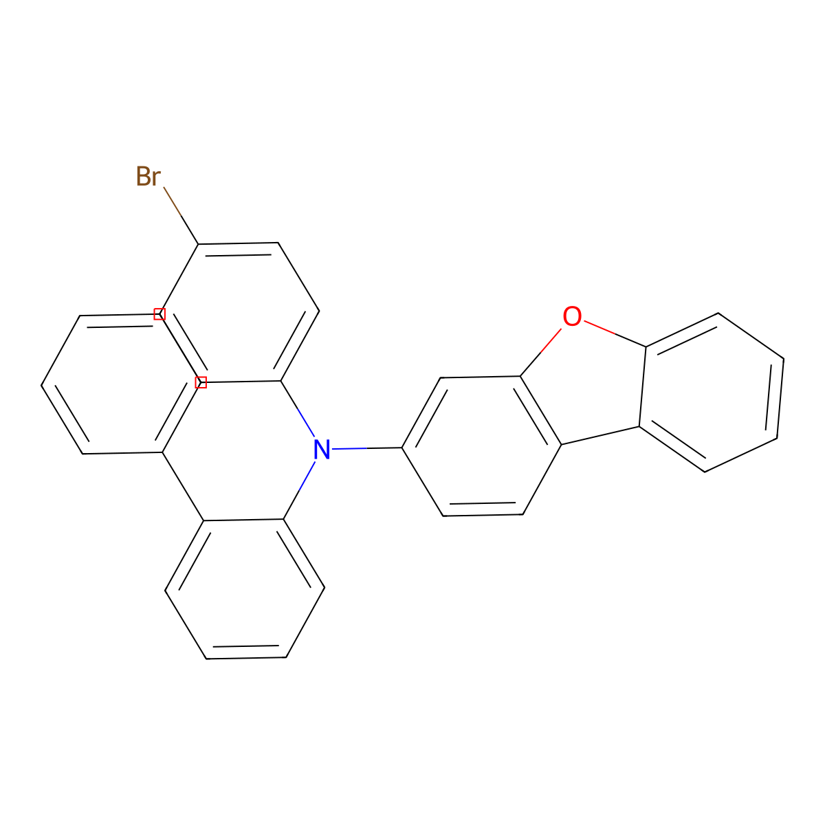 N-[1,1'-Biphenyl]-2-yl-N-(4-bromophenyl)-3-dibenzofuranamine molecular structure, CAS 2877008-20-1