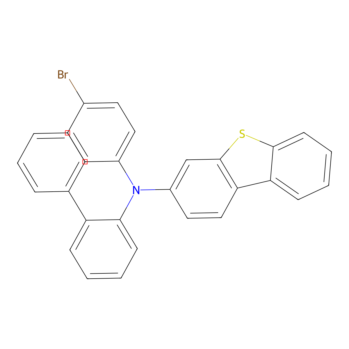 N-[1,1'-Biphenyl]-2-yl-N-(4-bromophenyl)-3-dibenzothiophenamine molecular structure, CAS 2877008-21-2