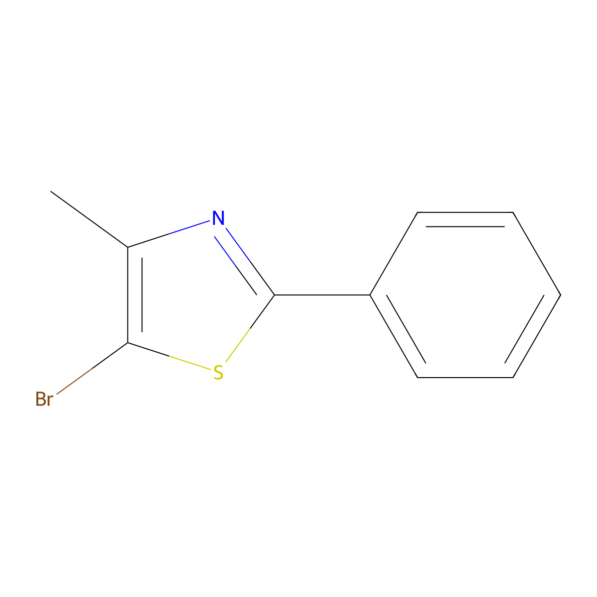 5-Bromo-4-methyl-2-phenyl-1,3-thiazole molecular structure, CAS 28771-82-6