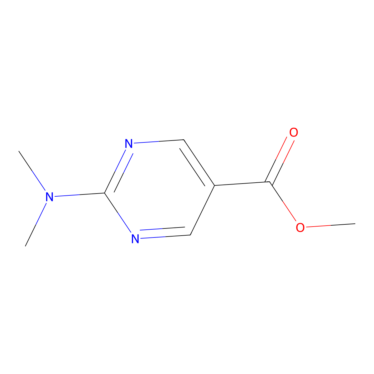 Methyl 2-(dimethylamino)pyrimidine-5-carboxylate molecular structure, CAS 287714-36-7