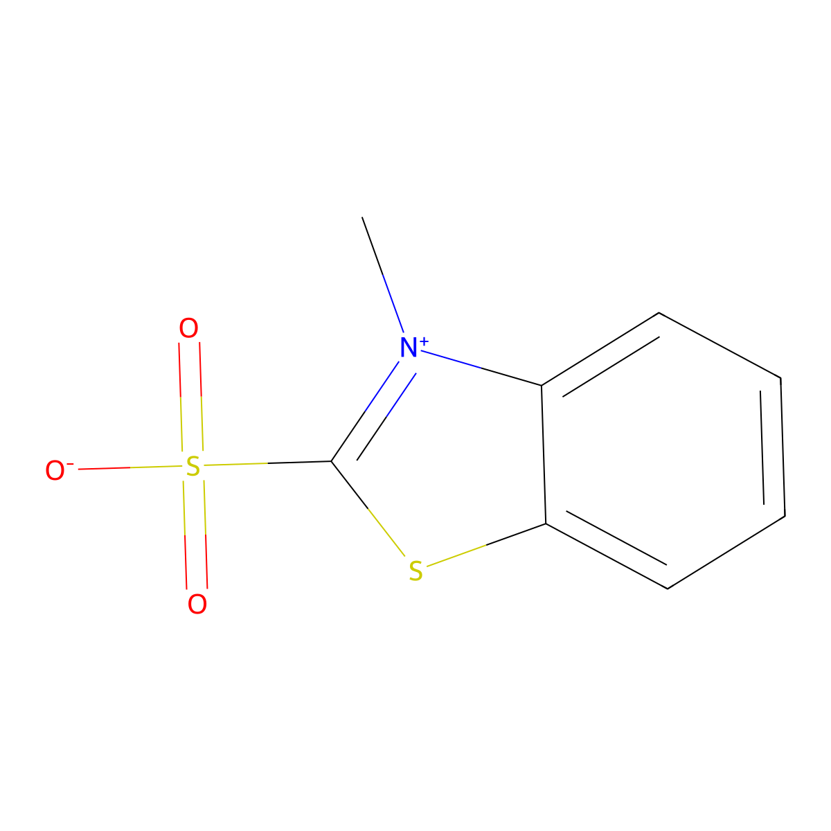benzothiazolium, 3-methyl-2-sulfo-, inner salt molecular structure, CAS 28772-19-2