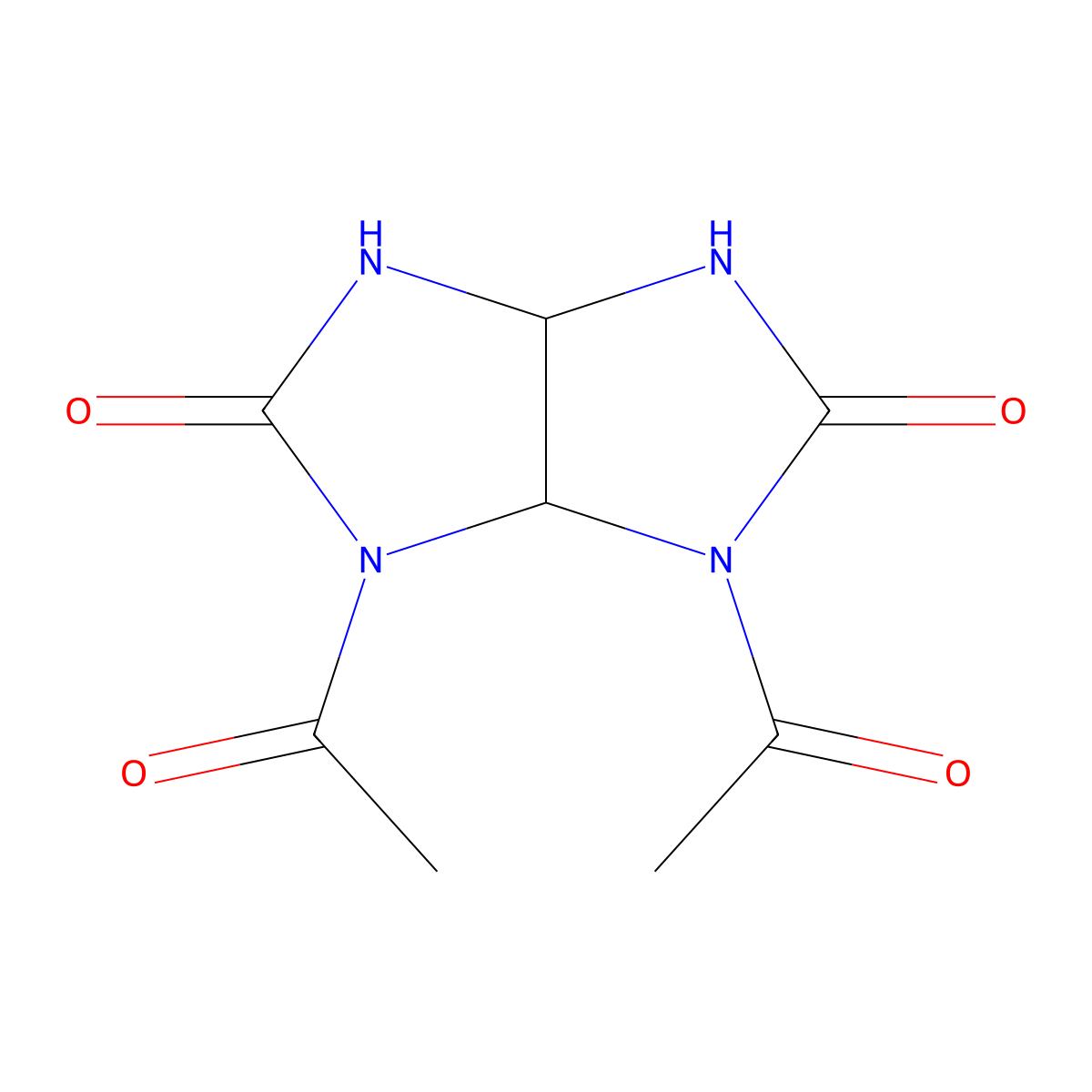 1,4-Diacetyltetrahydroimidazo(4,5-d)imidazole-2,5(1H,3H)-dione molecular structure, CAS 28773-97-9