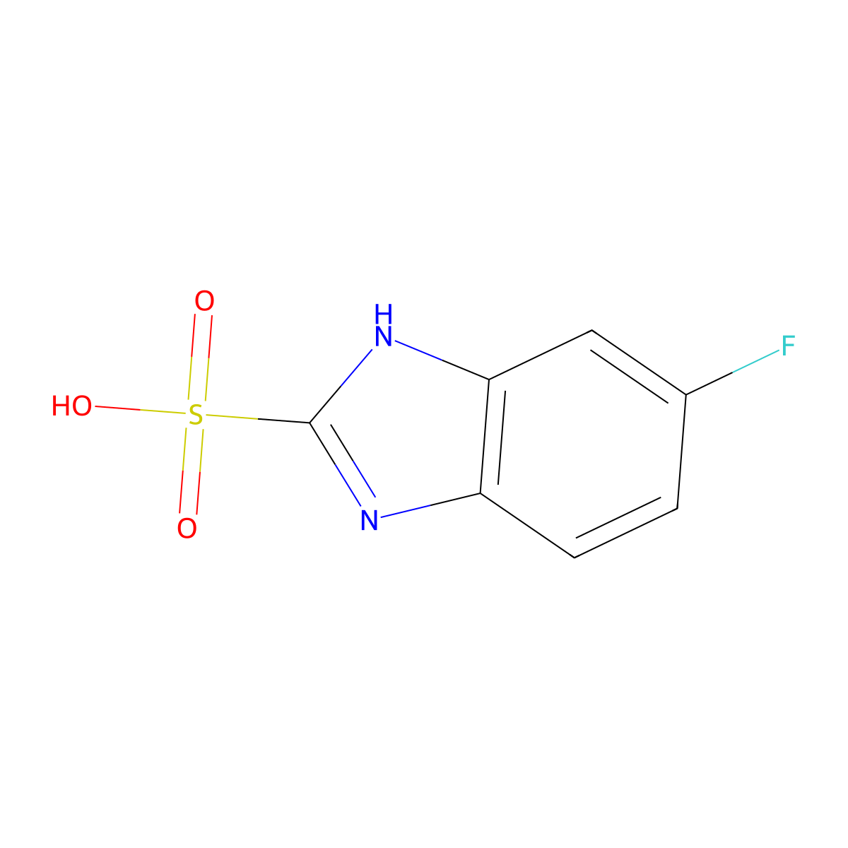 6-fluoro-1H-1,3-benzodiazole-2-sulfonic acid molecular structure, CAS 287730-12-5