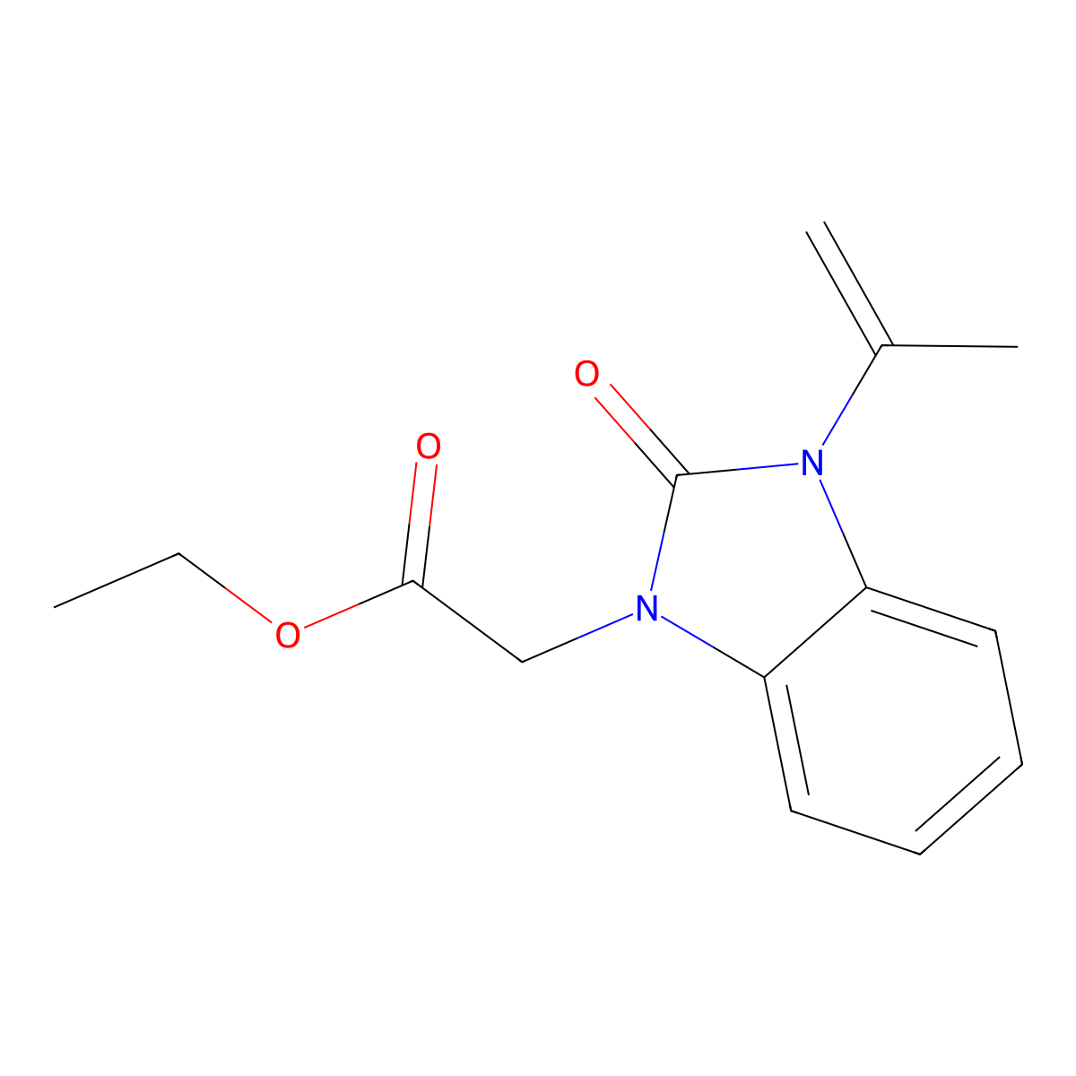 Ethyl 2-[2-oxo-3-(prop-1-en-2-yl)-1,3-benzodiazol-1-yl]acetate molecular structure, CAS 287730-13-6