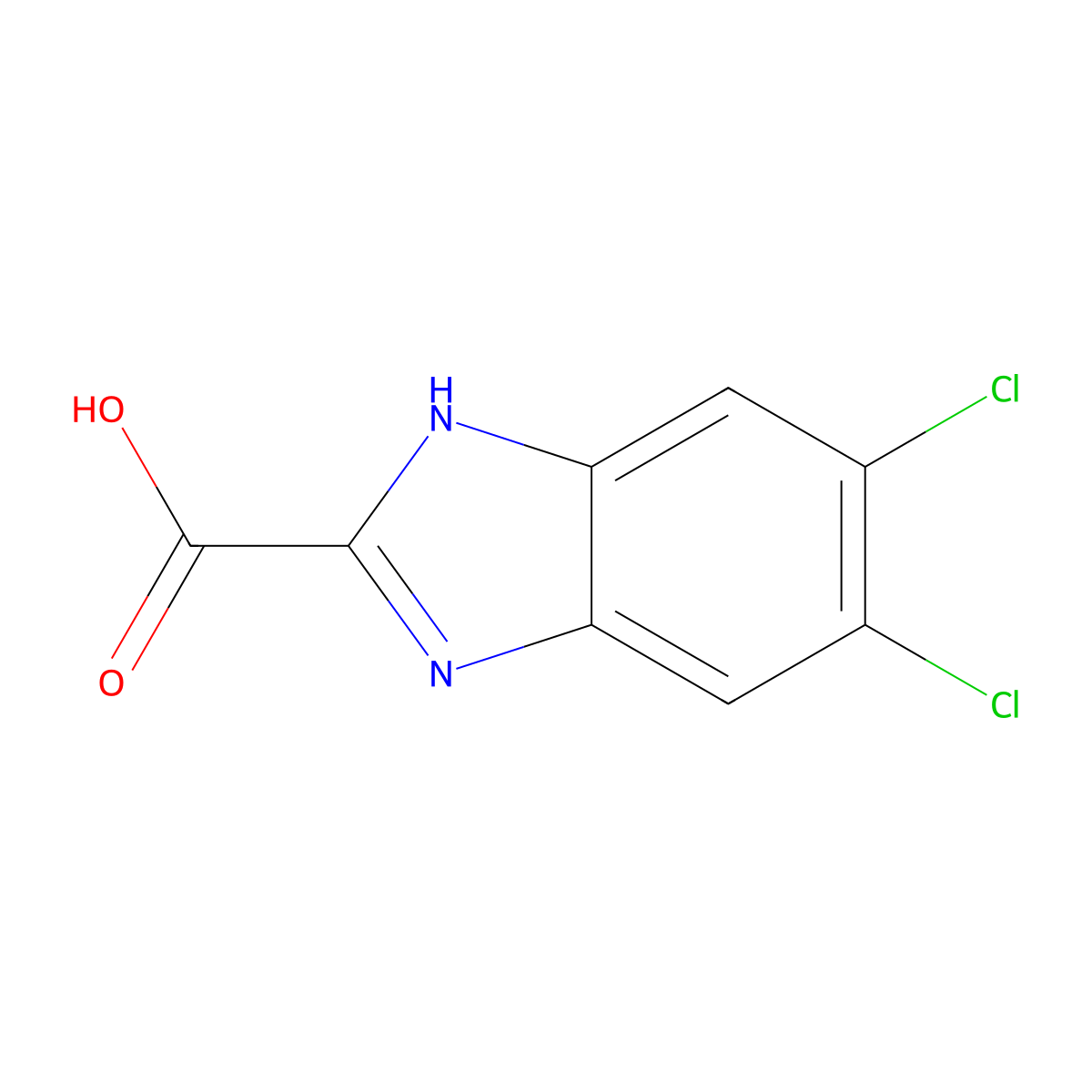 5,6-dichloro-1H-Benzimidazole-2-carboxylic acid molecular structure, CAS 287730-14-7