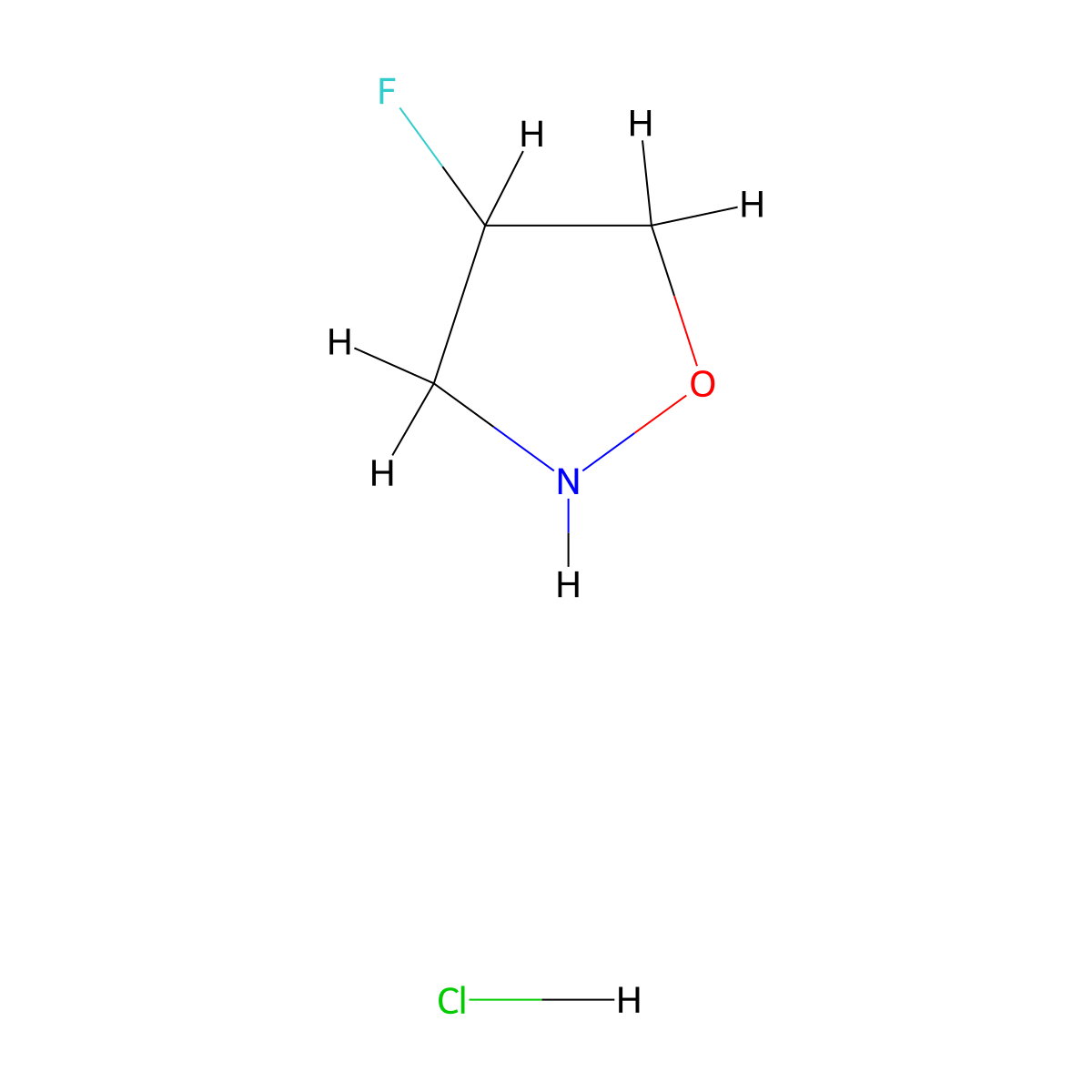 4-Fluoro-1,2-oxazolidine hydrochloride molecular structure, CAS 2877627-98-8