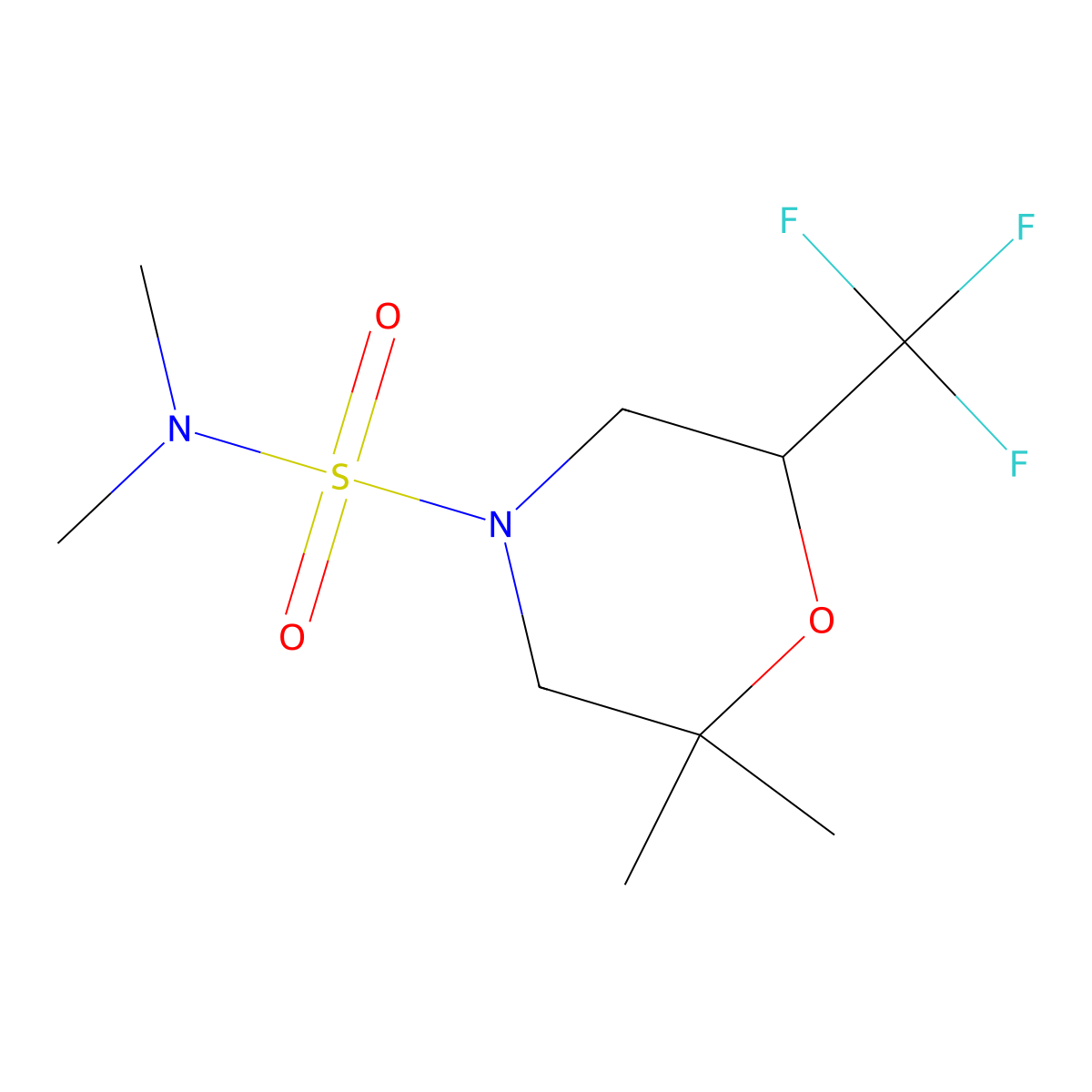 N,N,2,2-tetramethyl-6-(trifluoromethyl)morpholine-4-sulfonamide molecular structure, CAS 2877628-00-5
