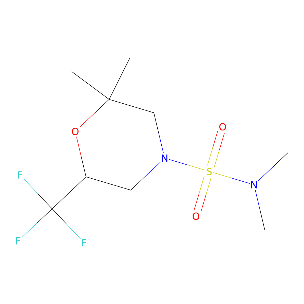 N,N,2,2-tetramethyl-6-(trifluoromethyl)morpholine-4-sulfonamide molecular structure, CAS 2877628-00-5