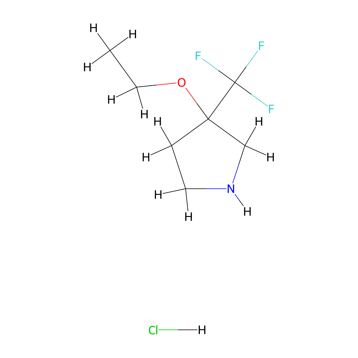 3-Ethoxy-3-(trifluoromethyl)pyrrolidine hydrochloride molecular structure, CAS 2877628-01-6