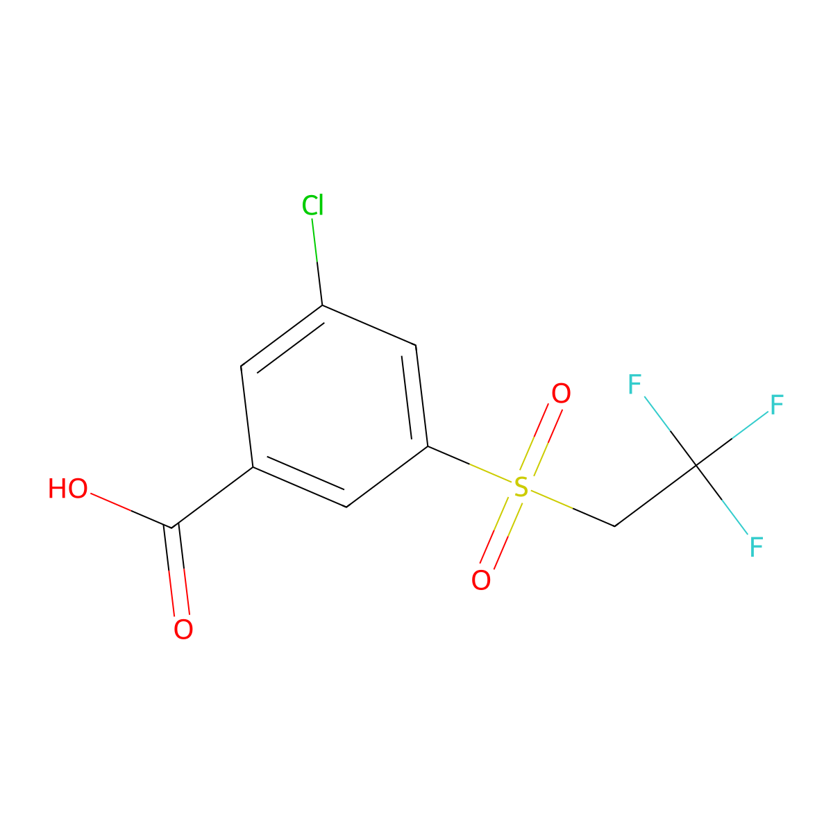 3-Chloro-5-(2,2,2-trifluoroethanesulfonyl)benzoic acid molecular structure, CAS 2877628-02-7