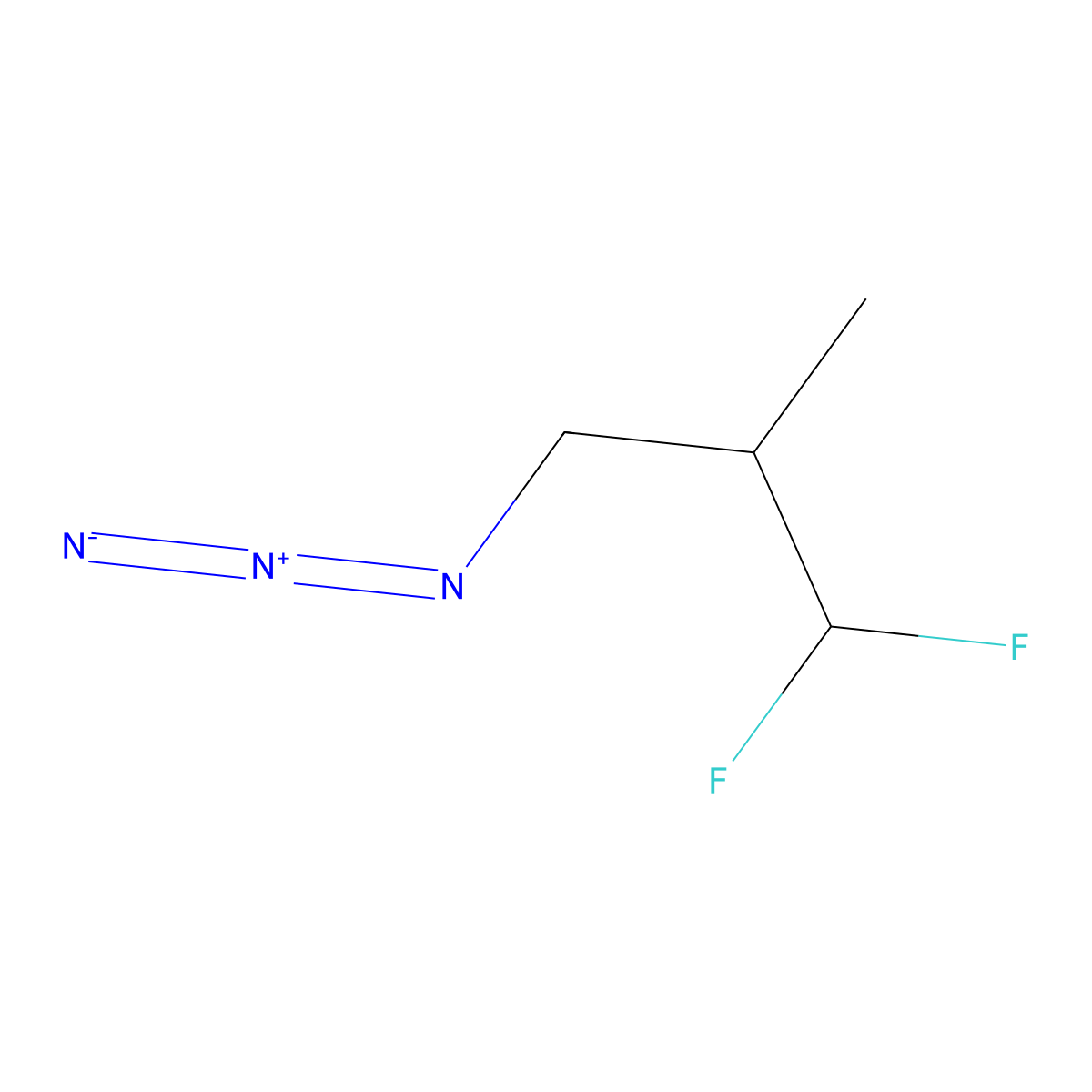 3-Azido-1,1-difluoro-2-methylpropane molecular structure, CAS 2877628-09-4