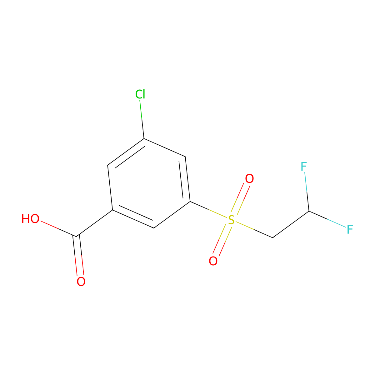 3-Chloro-5-(2,2-difluoroethanesulfonyl)benzoic acid molecular structure, CAS 2877628-12-9