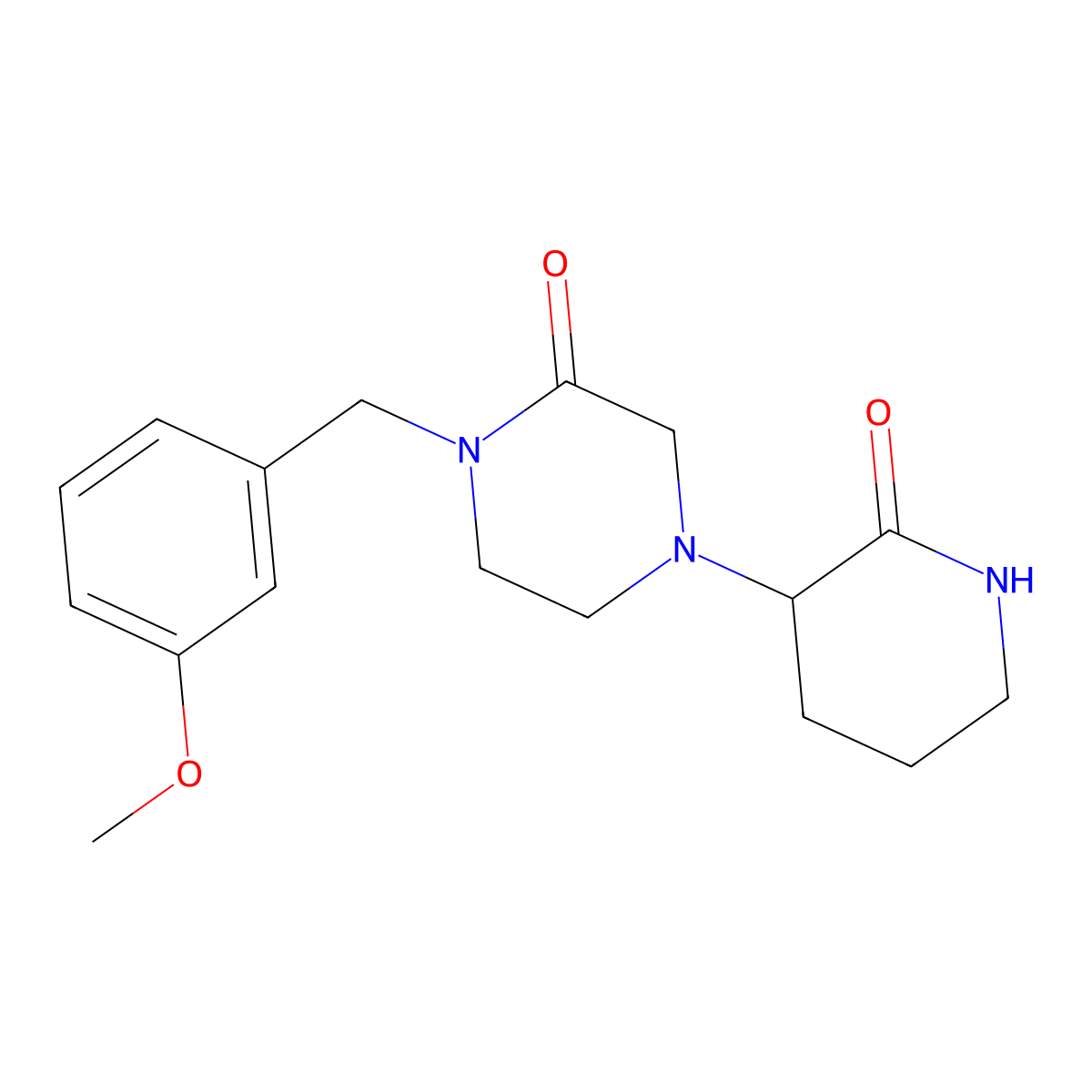 1-[(3-Methoxyphenyl)methyl]-4-(2-oxopiperidin-3-yl)piperazin-2-one molecular structure, CAS 2877628-17-4