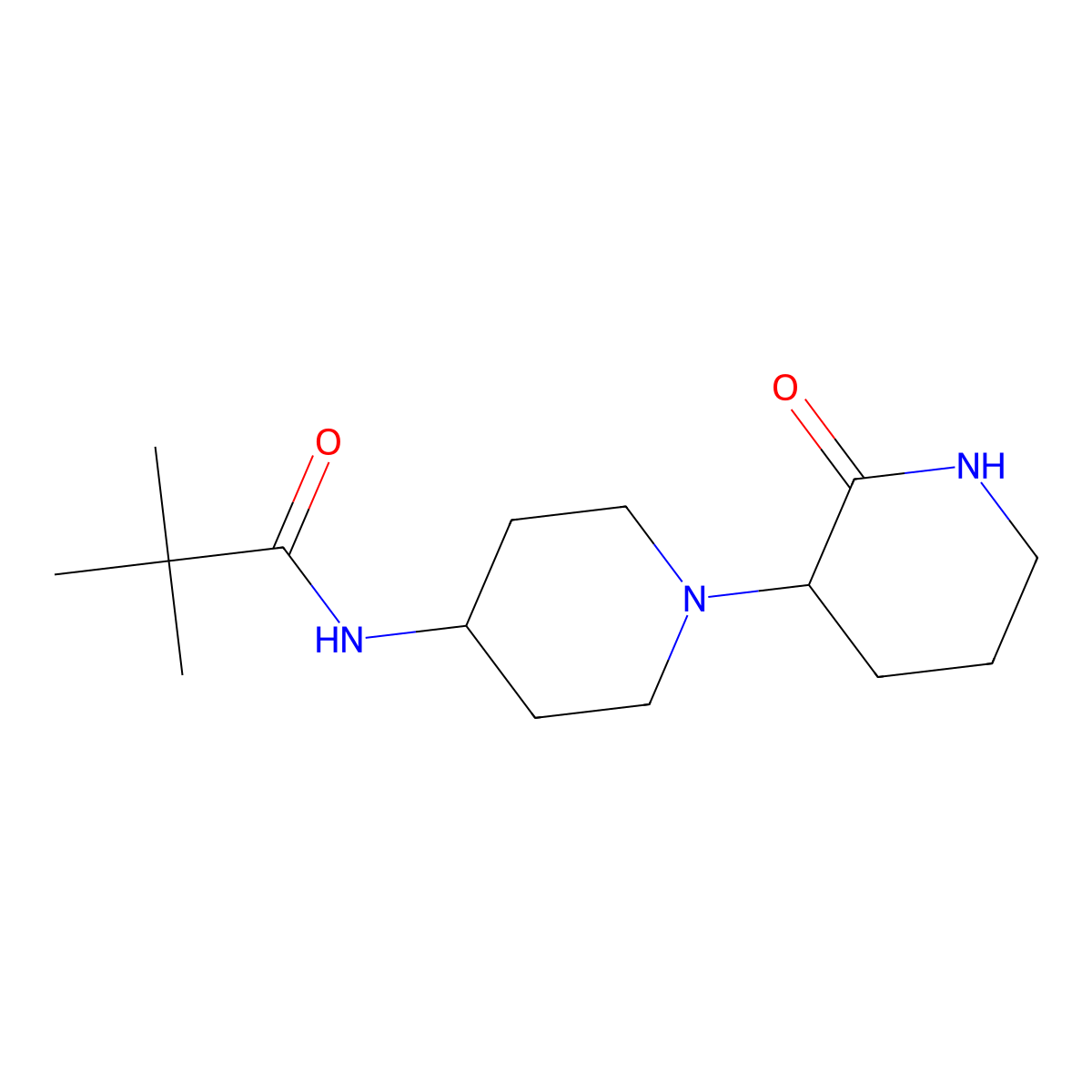 2,2-dimethyl-N-{2-oxo-[1,3-bipiperidine]-4-yl}propanamide molecular structure, CAS 2877628-18-5