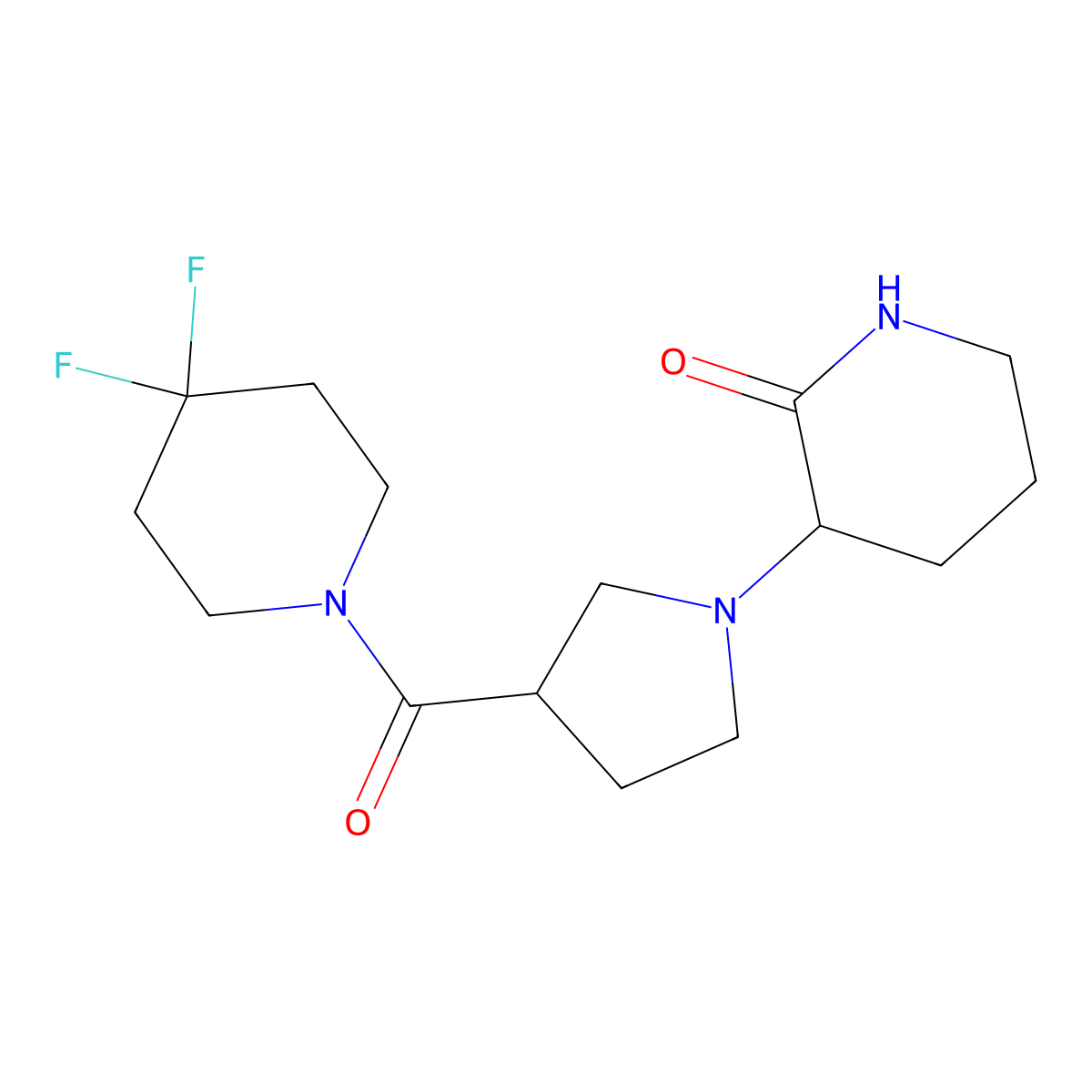 3-[3-(4,4-Difluoropiperidine-1-carbonyl)pyrrolidin-1-yl]piperidin-2-one molecular structure, CAS 2877628-22-1
