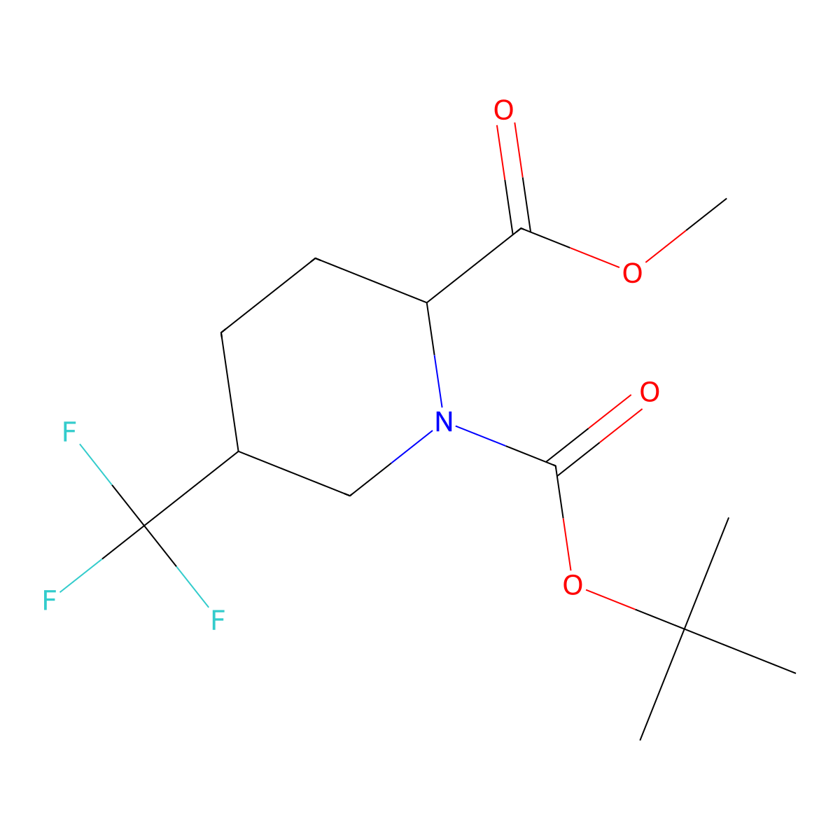 1-Tert-butyl 2-methyl 5-(trifluoromethyl)piperidine-1,2-dicarboxylate molecular structure, CAS 2877628-26-5