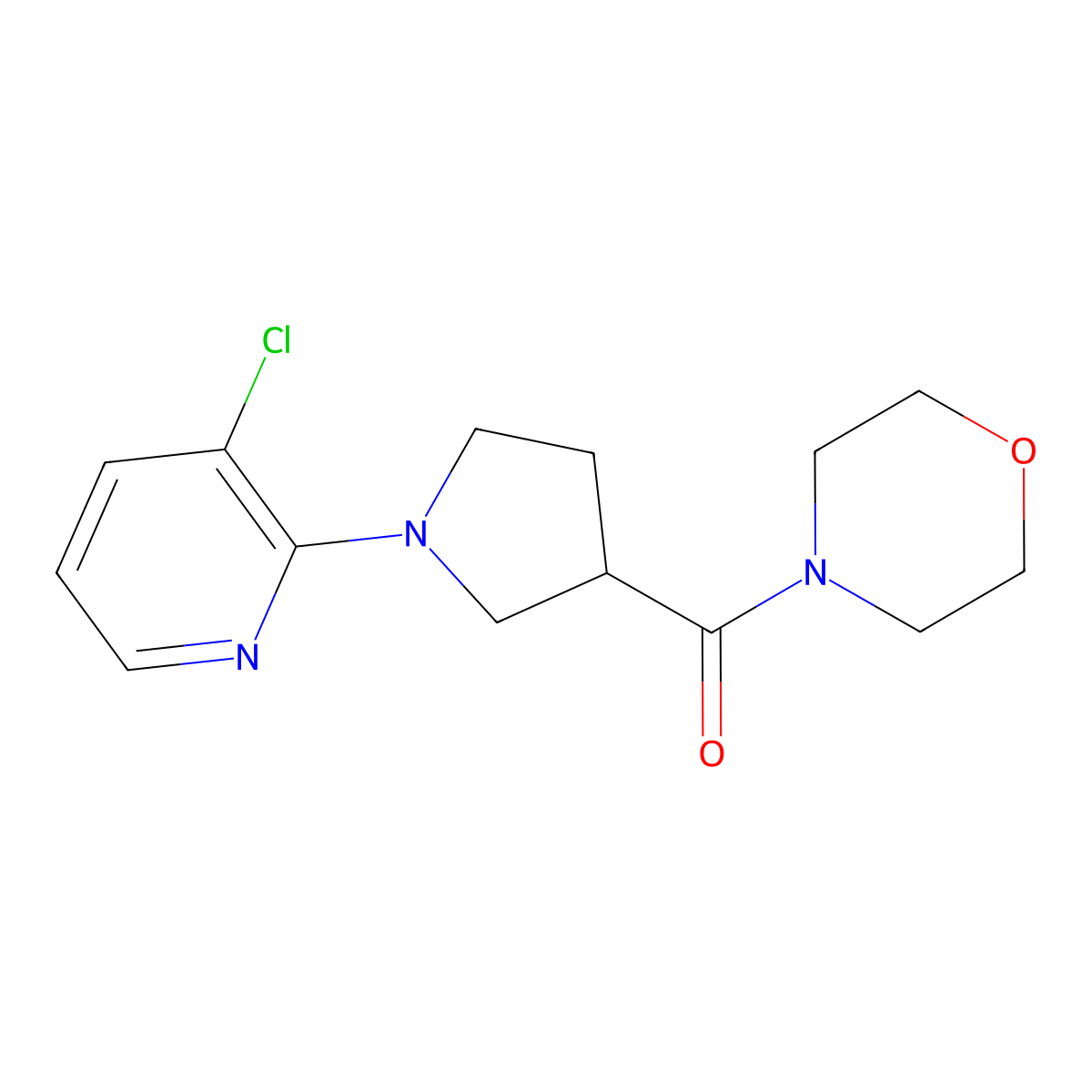 4-[1-(3-Chloropyridin-2-yl)pyrrolidine-3-carbonyl]morpholine molecular structure, CAS 2877628-38-9