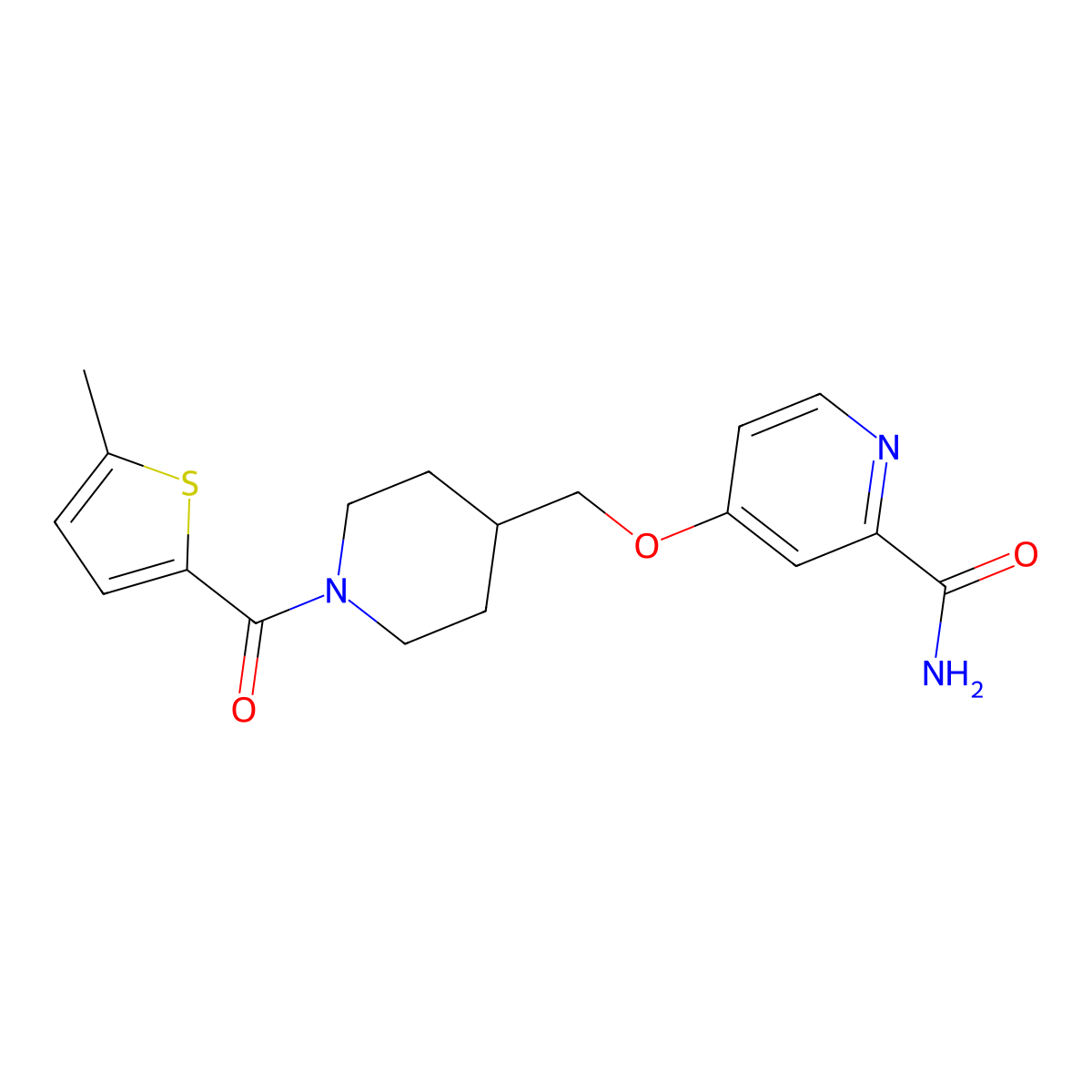 4-{[1-(5-Methylthiophene-2-carbonyl)piperidin-4-yl]methoxy}pyridine-2-carboxamide molecular structure, CAS 2877628-41-4
