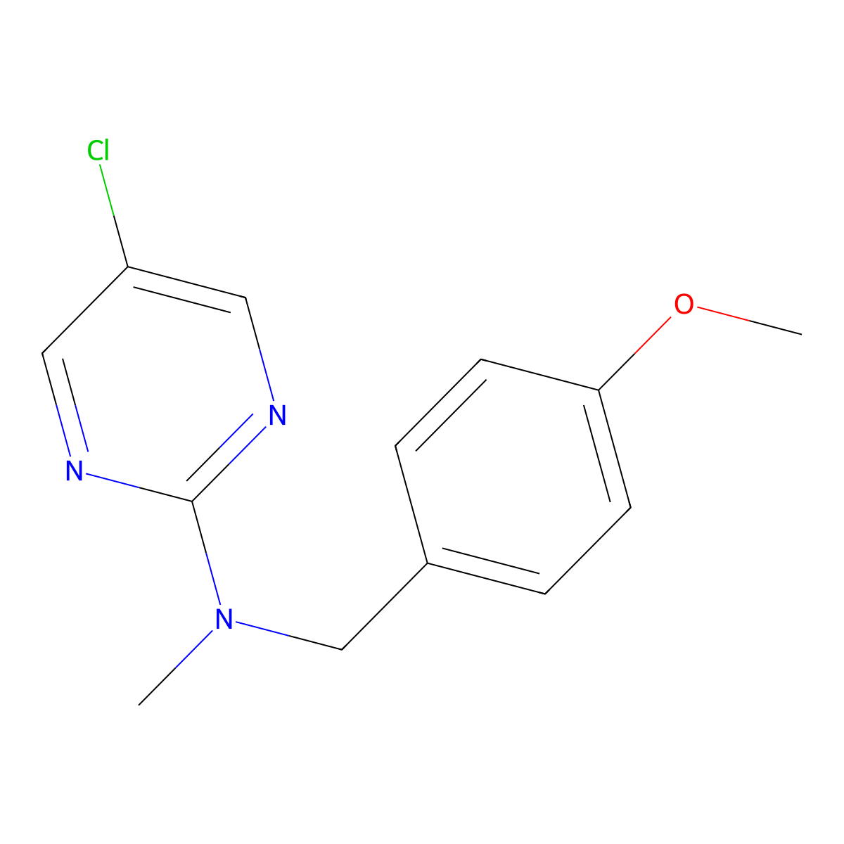 5-chloro-N-[(4-methoxyphenyl)methyl]-N-methylpyrimidin-2-amine molecular structure, CAS 2877628-56-1