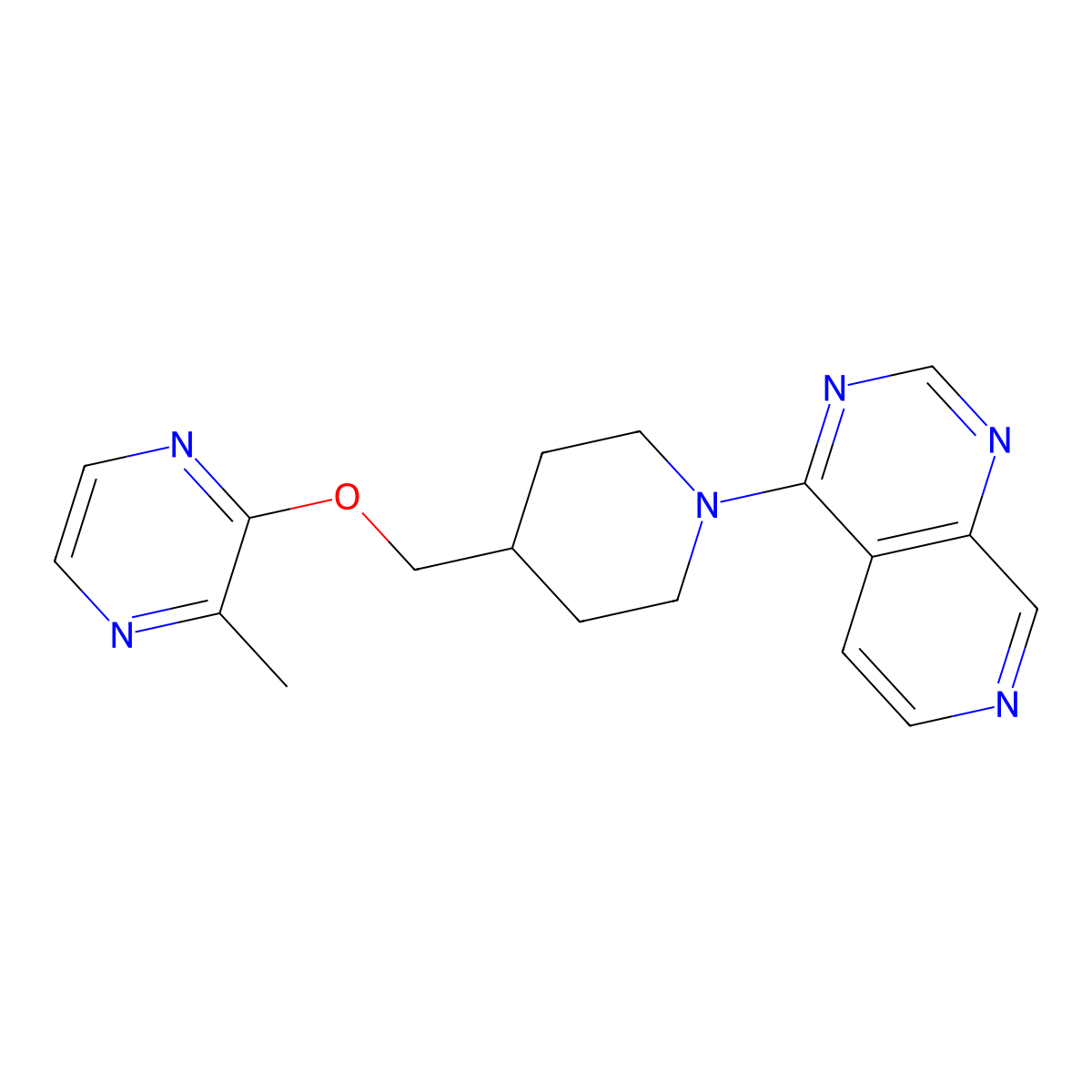2-Methyl-3-[(1-{pyrido[3,4-d]pyrimidin-4-yl}piperidin-4-yl)methoxy]pyrazine molecular structure, CAS 2877628-61-8