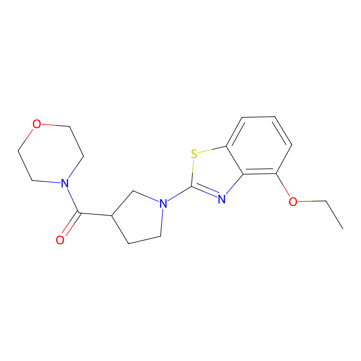 4-Ethoxy-2-[3-(morpholine-4-carbonyl)pyrrolidin-1-yl]-1,3-benzothiazole molecular structure, CAS 2877628-63-0