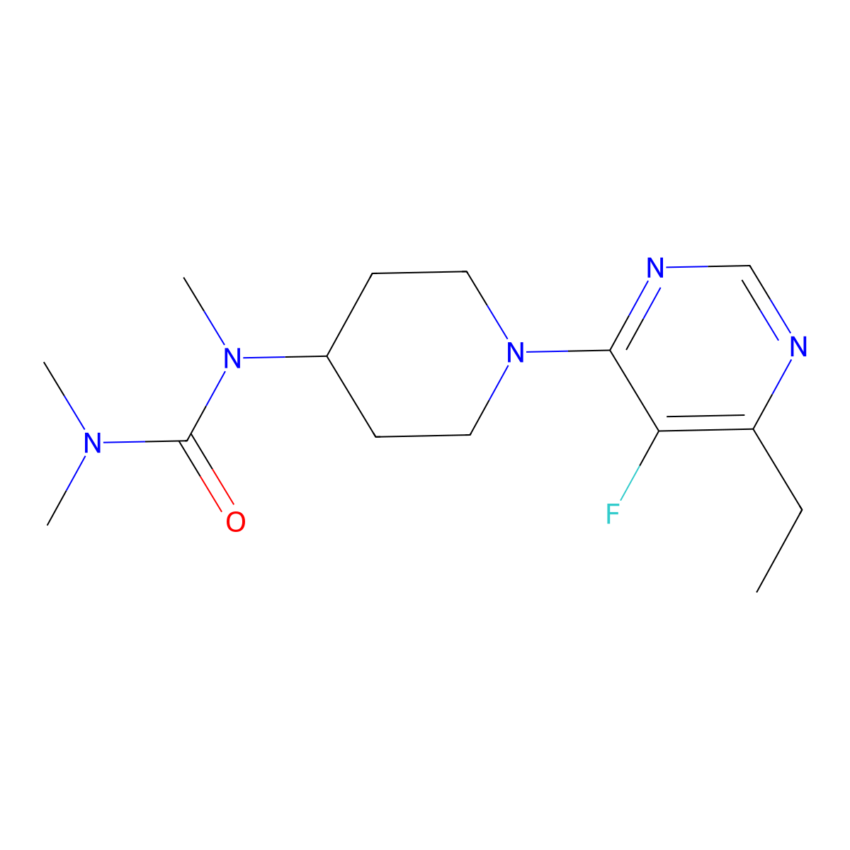 1-[1-(6-Ethyl-5-fluoropyrimidin-4-yl)piperidin-4-yl]-1,3,3-trimethylurea molecular structure, CAS 2877628-72-1