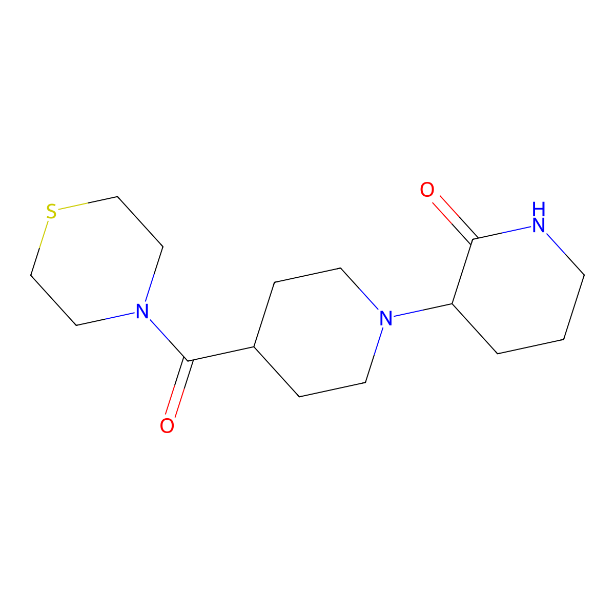 4-(Thiomorpholine-4-carbonyl)-[1,3-bipiperidine]-2-one molecular structure, CAS 2877628-82-3