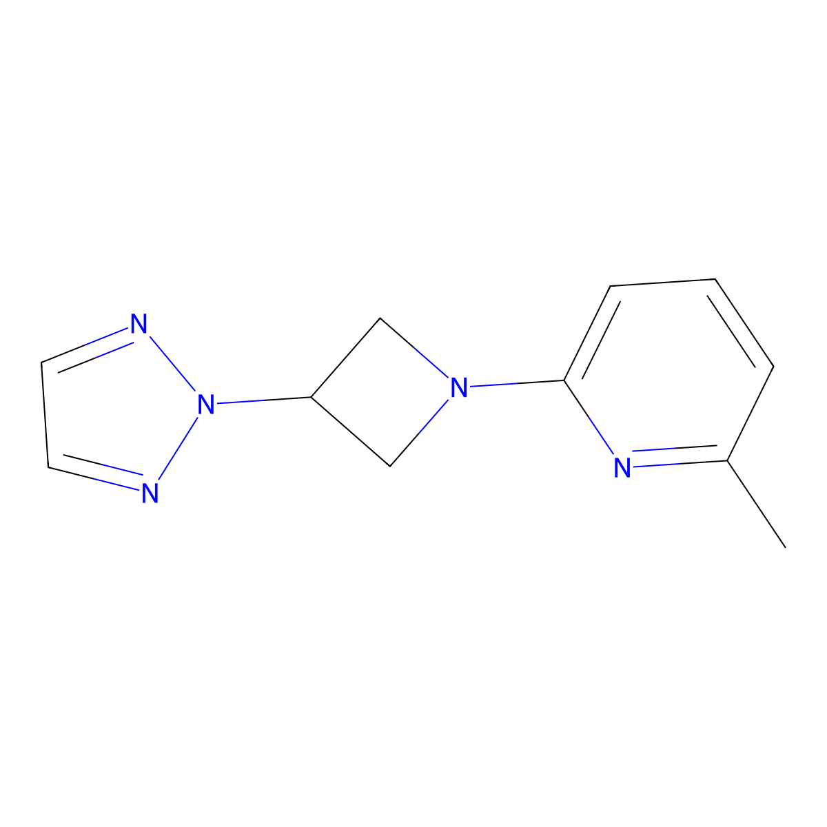 2-methyl-6-[3-(2H-1,2,3-triazol-2-yl)azetidin-1-yl]pyridine molecular structure, CAS 2877628-84-5