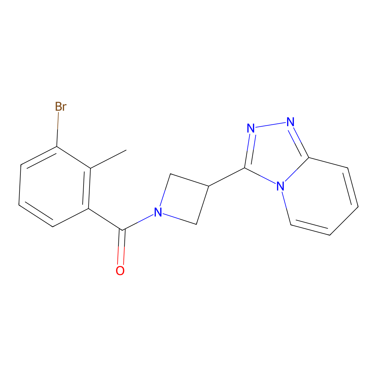 1-(3-Bromo-2-methylbenzoyl)-3-{[1,2,4]triazolo[4,3-a]pyridin-3-yl}azetidine molecular structure, CAS 2877628-91-4