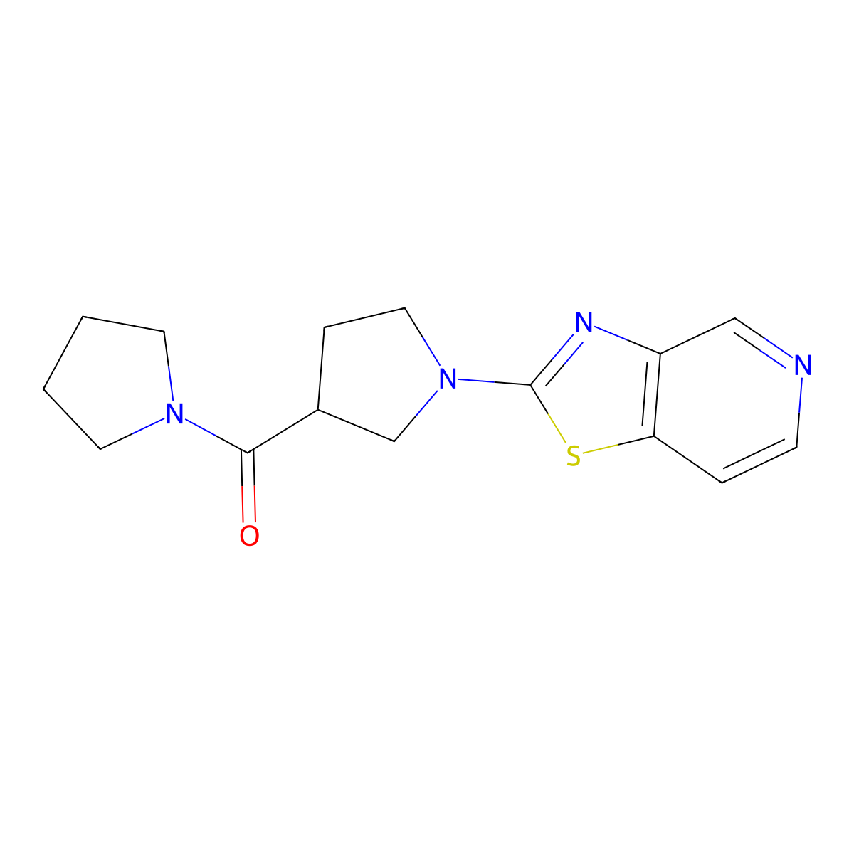 3-(Pyrrolidine-1-carbonyl)-1-{[1,3]thiazolo[4,5-c]pyridin-2-yl}pyrrolidine molecular structure, CAS 2877629-02-0