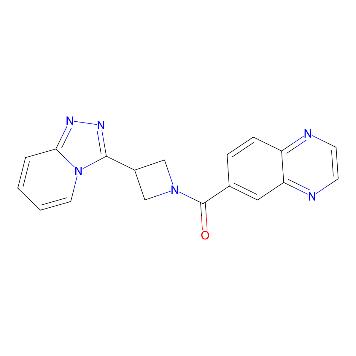 6-(3-{[1,2,4]Triazolo[4,3-a]pyridin-3-yl}azetidine-1-carbonyl)quinoxaline molecular structure, CAS 2877629-05-3