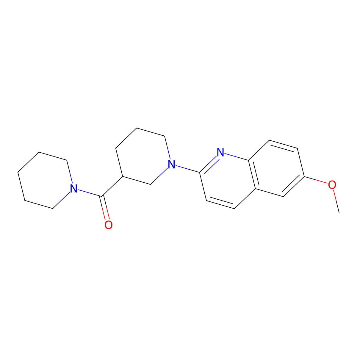 6-Methoxy-2-[3-(piperidine-1-carbonyl)piperidin-1-yl]quinoline molecular structure, CAS 2877629-35-9