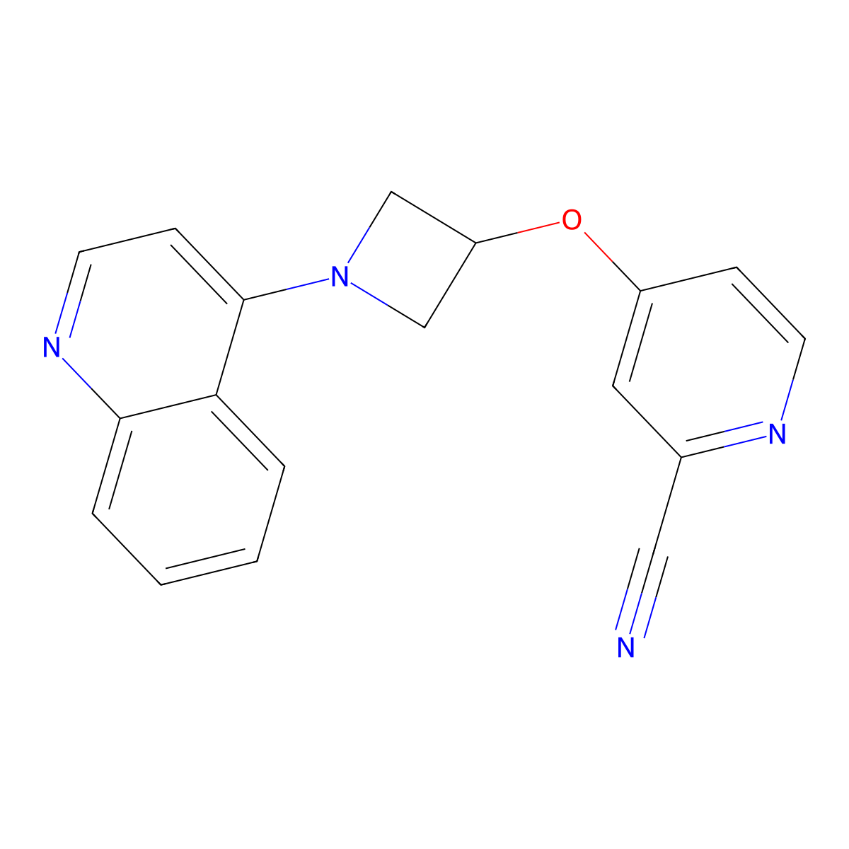 4-{[1-(Quinolin-4-yl)azetidin-3-yl]oxy}pyridine-2-carbonitrile molecular structure, CAS 2877629-47-3