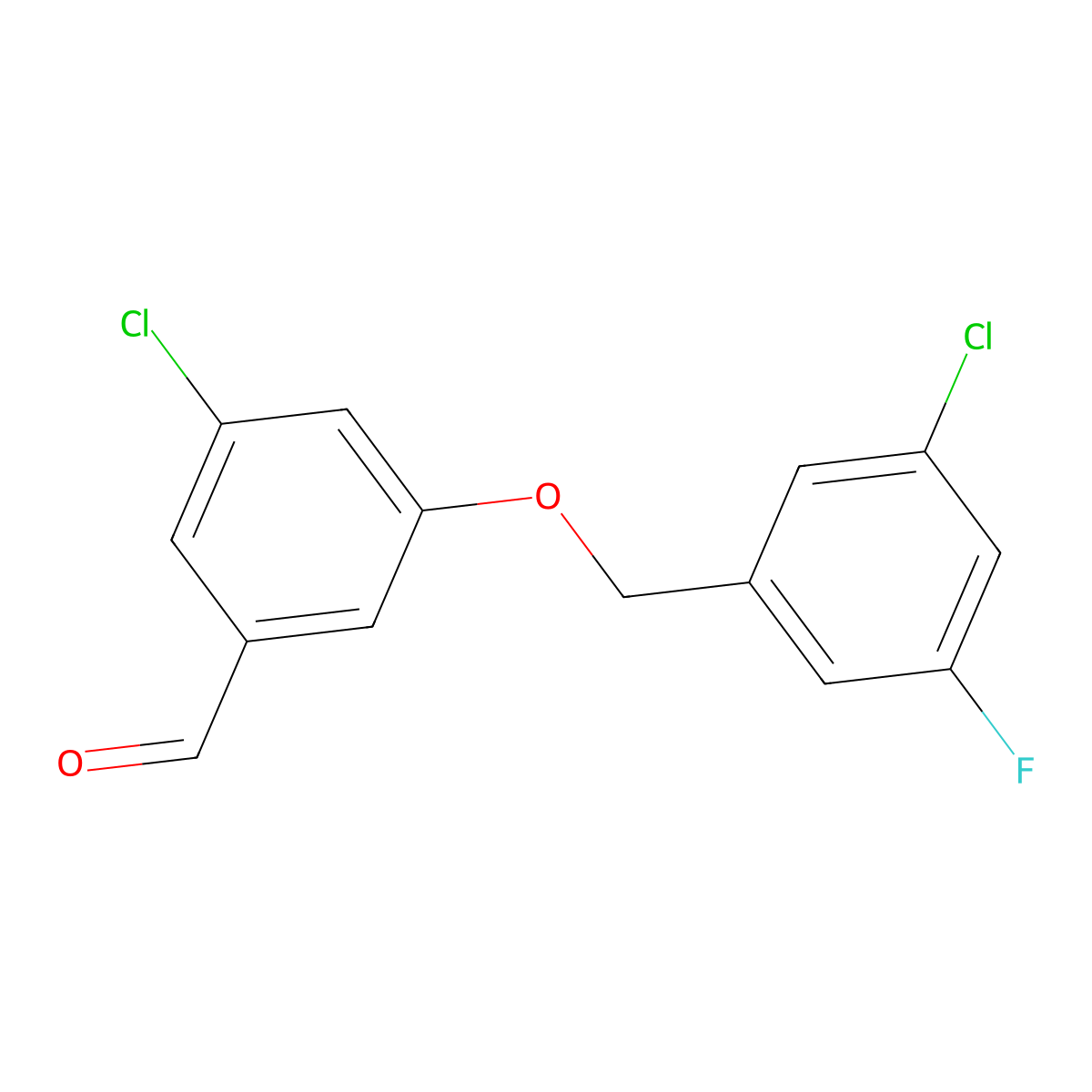 3-Chloro-5-[(3-chloro-5-fluorophenyl)methoxy]benzaldehyde molecular structure, CAS 2877629-48-4