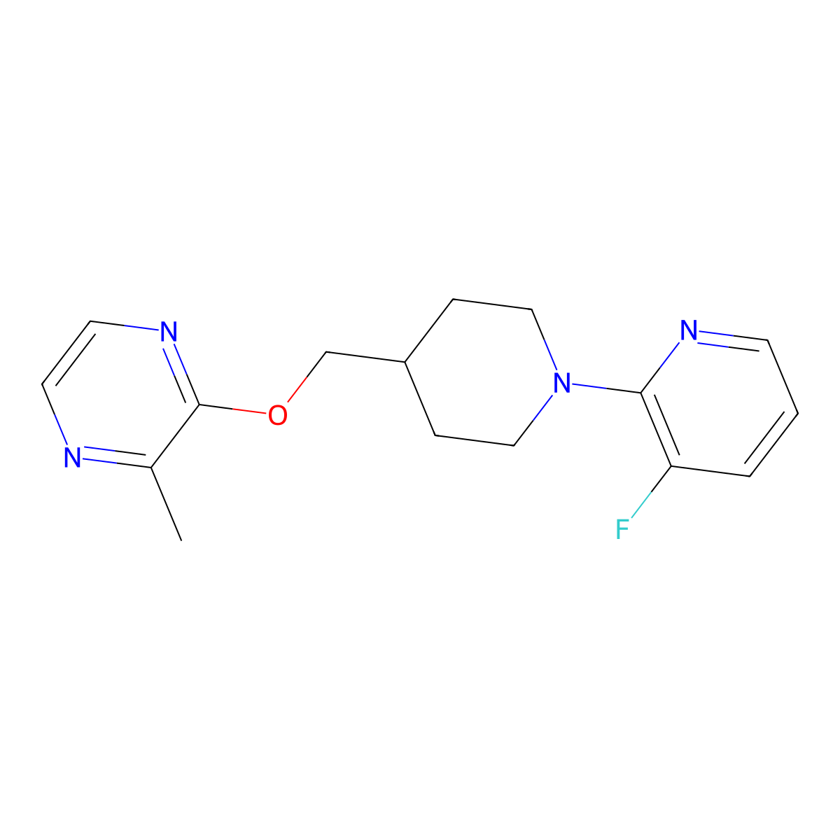 2-{[1-(3-Fluoropyridin-2-yl)piperidin-4-yl]methoxy}-3-methylpyrazine molecular structure, CAS 2877629-55-3