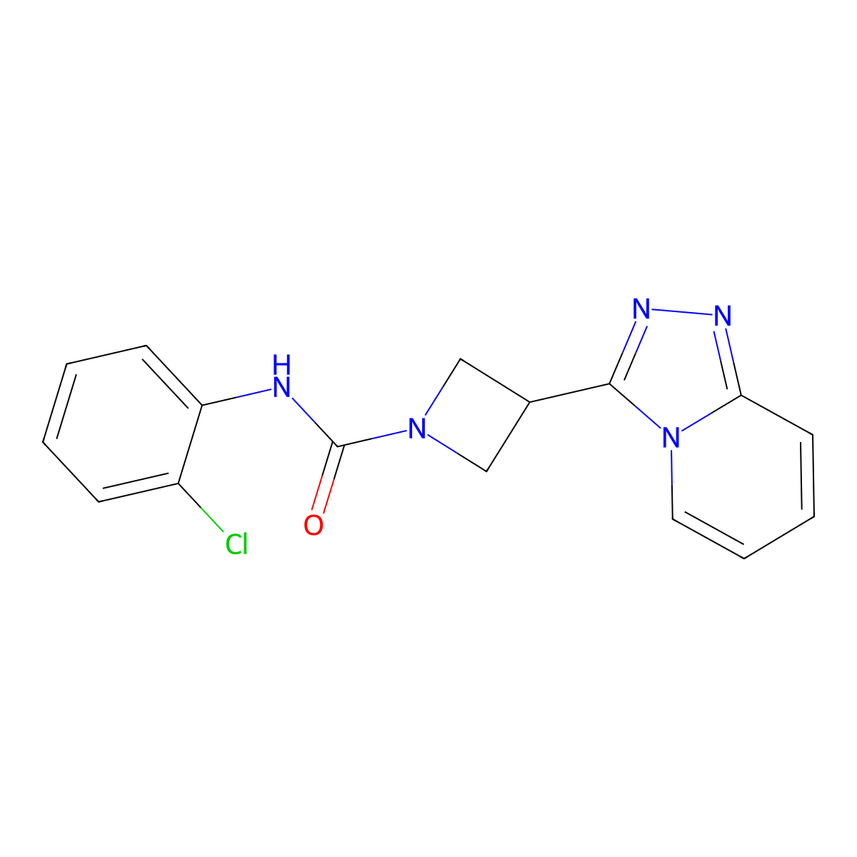 N-(2-chlorophenyl)-3-{[1,2,4]triazolo[4,3-a]pyridin-3-yl}azetidine-1-carboxamide molecular structure, CAS 2877629-69-9