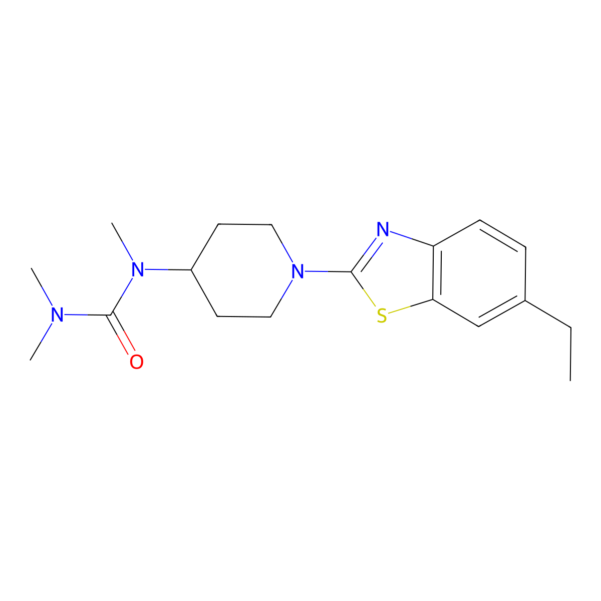 1-[1-(6-Ethyl-1,3-benzothiazol-2-yl)piperidin-4-yl]-1,3,3-trimethylurea molecular structure, CAS 2877629-79-1