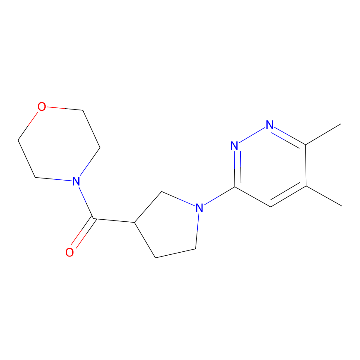 4-[1-(5,6-Dimethylpyridazin-3-yl)pyrrolidine-3-carbonyl]morpholine molecular structure, CAS 2877629-87-1