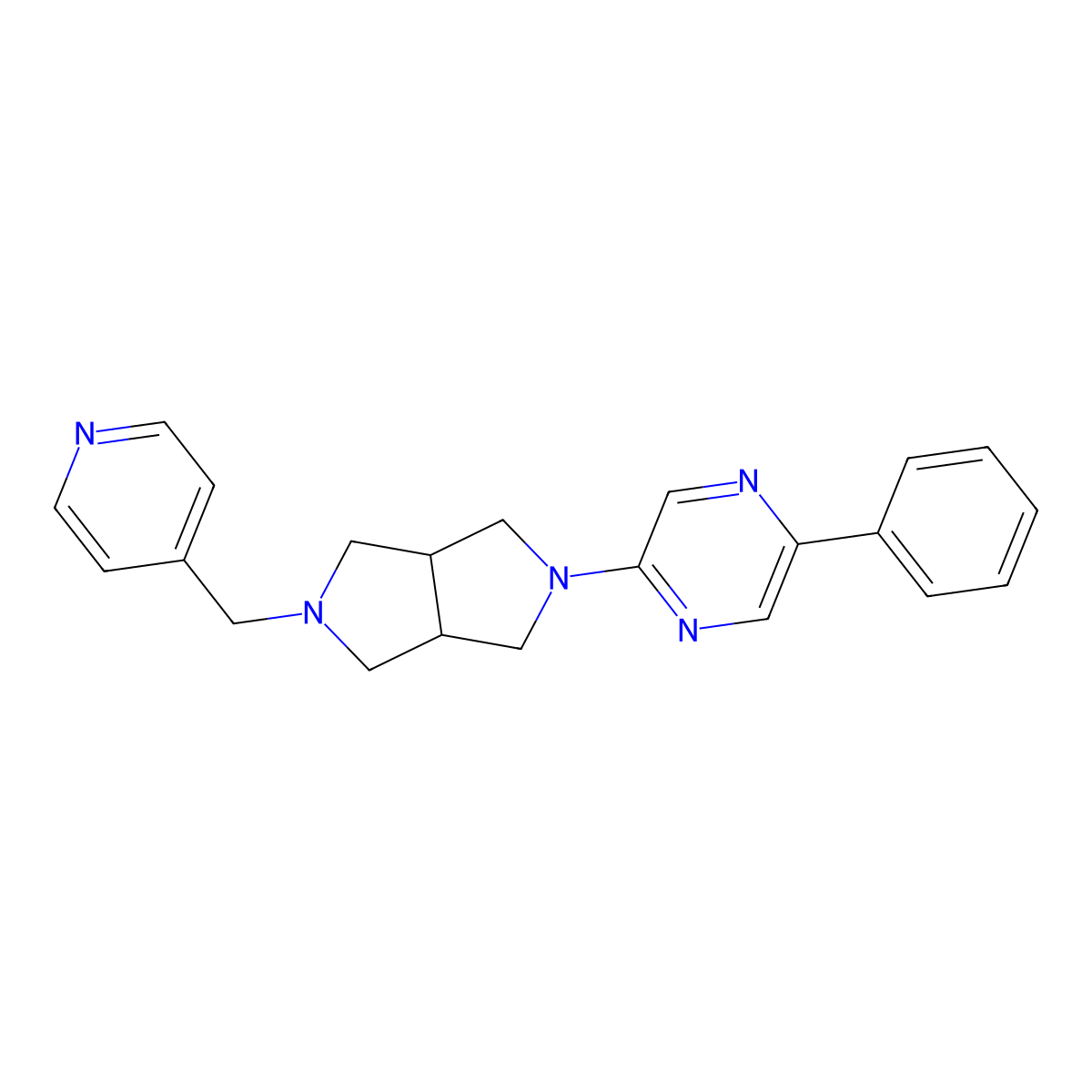 2-Phenyl-5-{5-[(pyridin-4-yl)methyl]-octahydropyrrolo[3,4-c]pyrrol-2-yl}pyrazine molecular structure, CAS 2877629-88-2