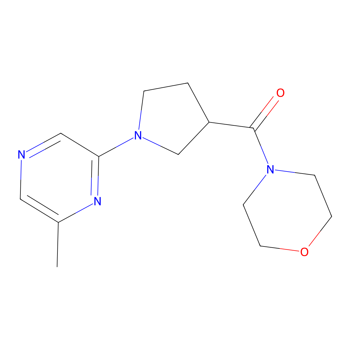 4-[1-(6-Methylpyrazin-2-yl)pyrrolidine-3-carbonyl]morpholine molecular structure, CAS 2877629-93-9