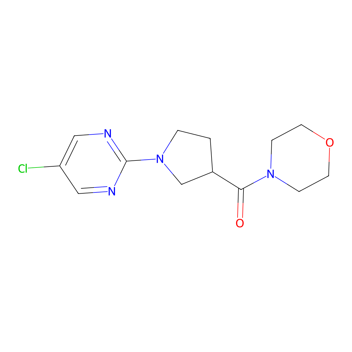 4-[1-(5-Chloropyrimidin-2-yl)pyrrolidine-3-carbonyl]morpholine molecular structure, CAS 2877629-95-1