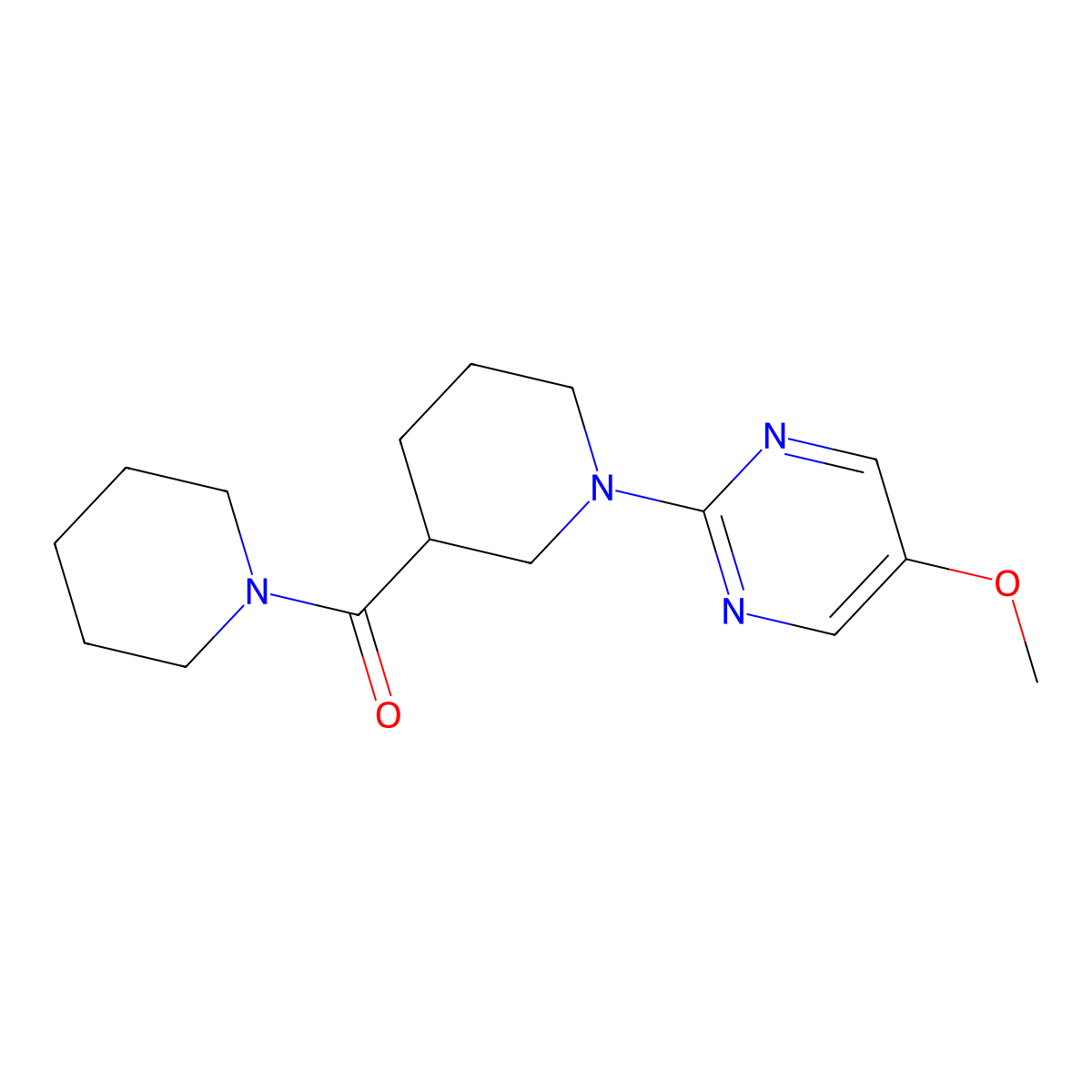 5-Methoxy-2-[3-(piperidine-1-carbonyl)piperidin-1-yl]pyrimidine molecular structure, CAS 2877630-03-8