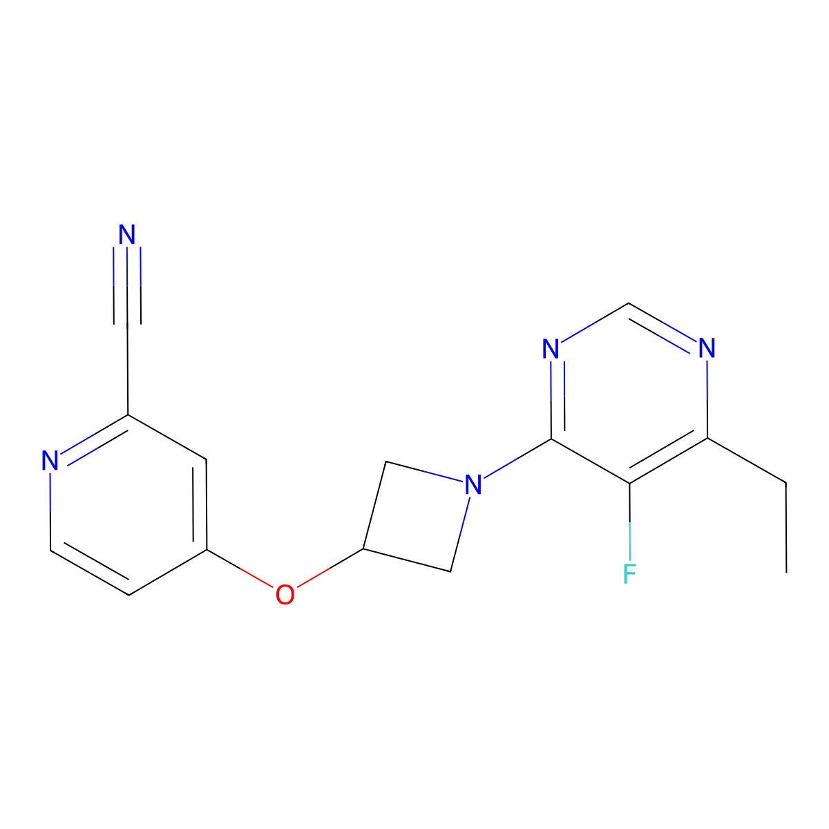 4-{[1-(6-Ethyl-5-fluoropyrimidin-4-yl)azetidin-3-yl]oxy}pyridine-2-carbonitrile molecular structure, CAS 2877630-34-5