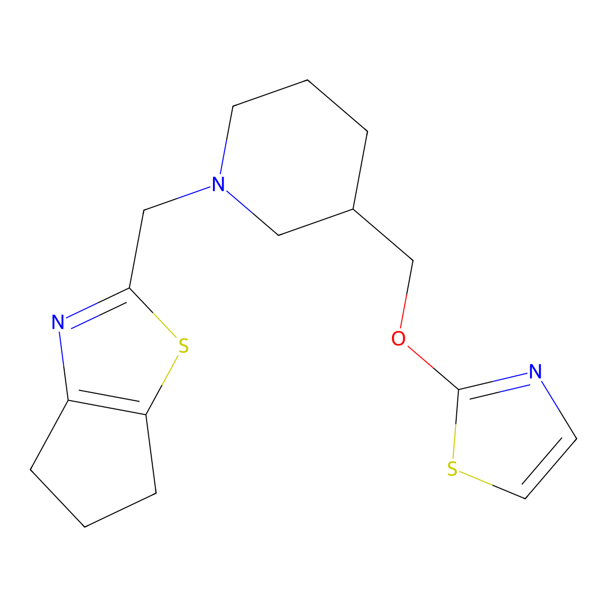 1-({4H,5H,6H-cyclopenta[d][1,3]thiazol-2-yl}methyl)-3-[(1,3-thiazol-2-yloxy)methyl]piperidine molecular structure, CAS 2877630-41-4