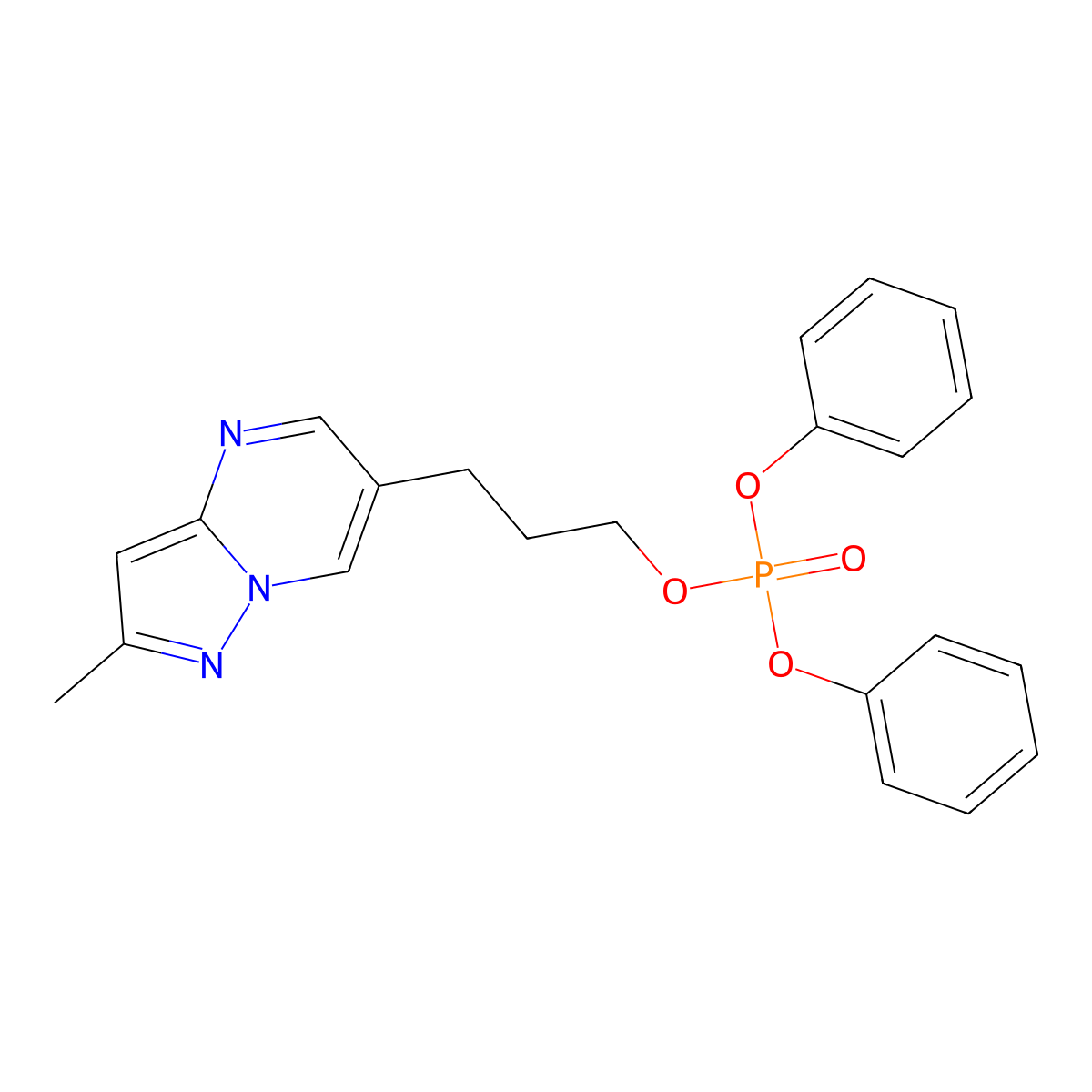3-{2-Methylpyrazolo[1,5-a]pyrimidin-6-yl}propyl diphenyl phosphate molecular structure, CAS 2877630-47-0