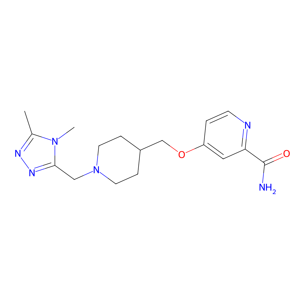 4-({1-[(4,5-dimethyl-4H-1,2,4-triazol-3-yl)methyl]piperidin-4-yl}methoxy)pyridine-2-carboxamide molecular structure, CAS 2877630-81-2