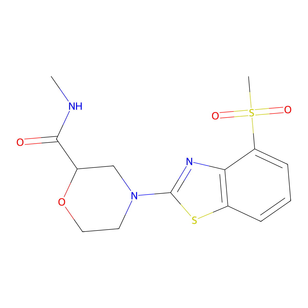 4-(4-methanesulfonyl-1,3-benzothiazol-2-yl)-N-methylmorpholine-2-carboxamide molecular structure, CAS 2877630-86-7